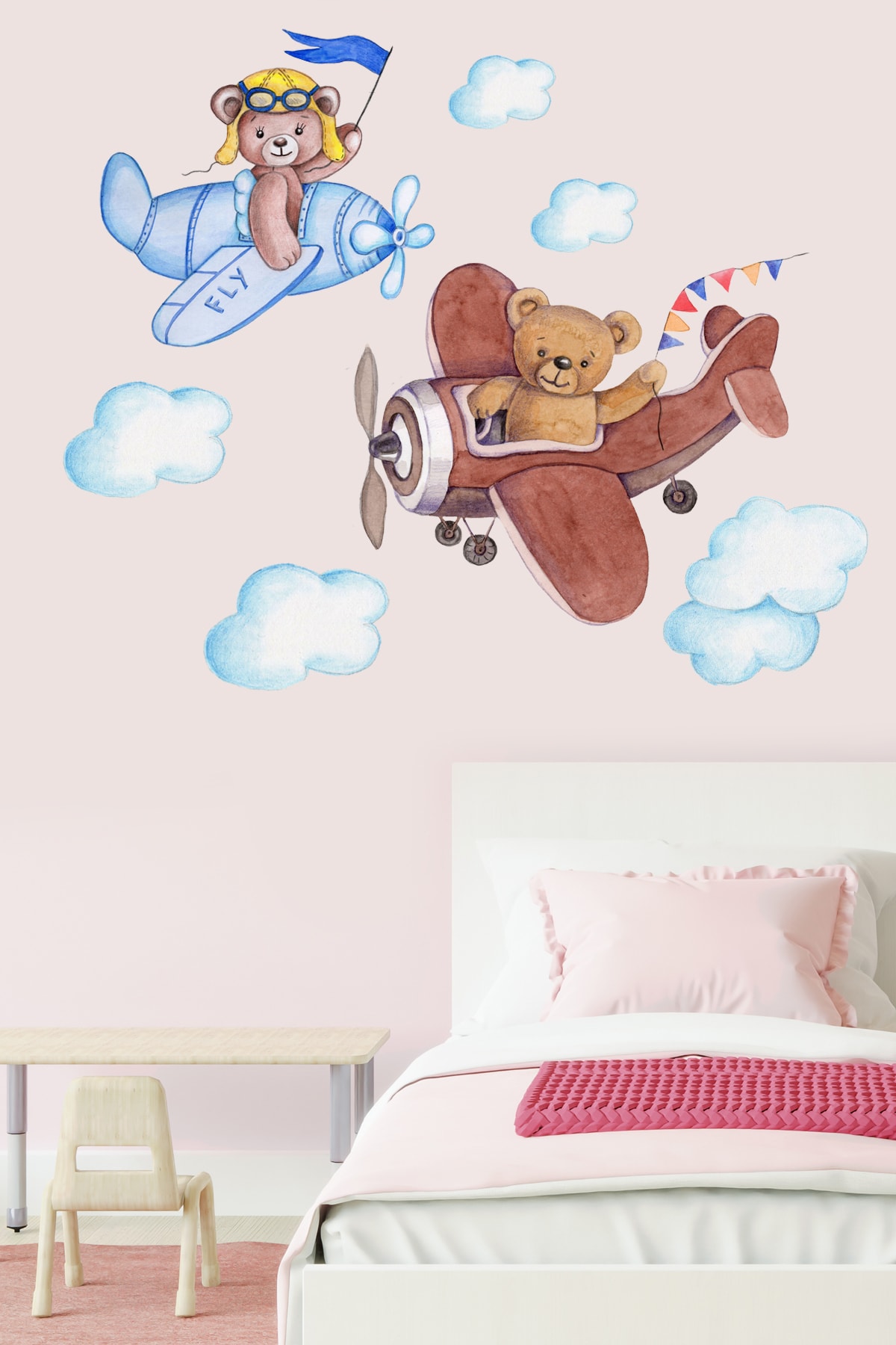 crevidi Pilot Sevimli Ayıcıklar Çocuk Odası Duvar Sticker