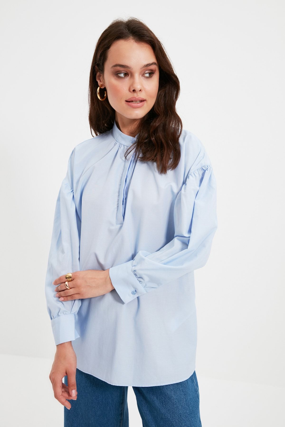 Trendyol Modest Bordo Hakim Yaka Tunik TCTAW22UK0011