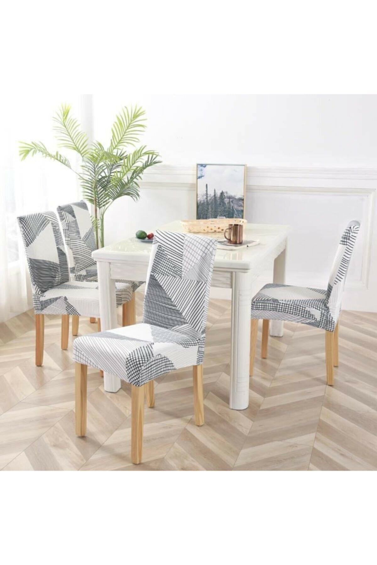 eshops 1 Aedt Avral Home Desenli Sandalye Kılıfı, Tekli ,likralı, Lastikli Kumaş