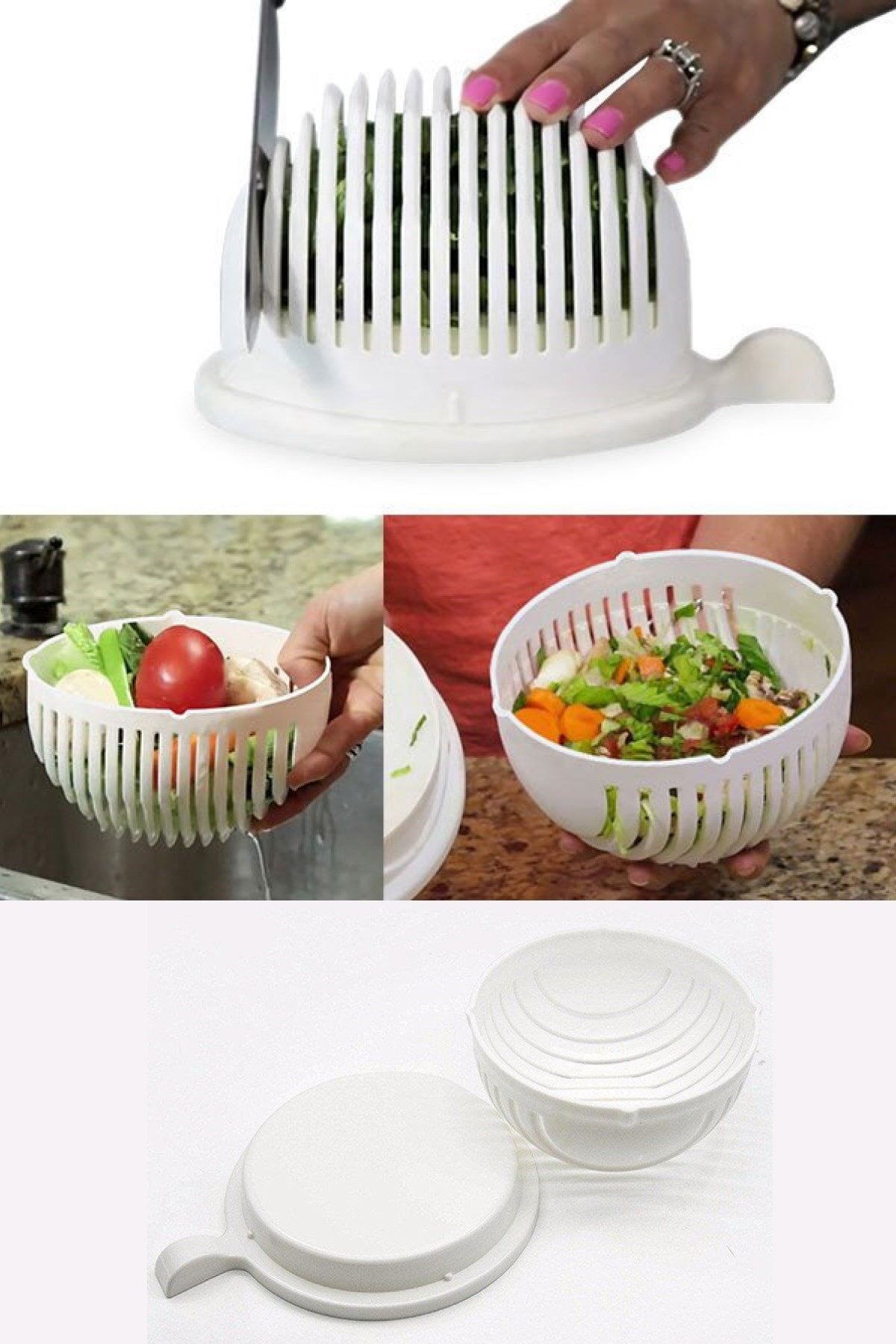 esmelen Salata Yapımını Eğlenceli Hale Getiren Ve Basitleştiren Pratik Salata Yapma Kasesi Salata Tabağı