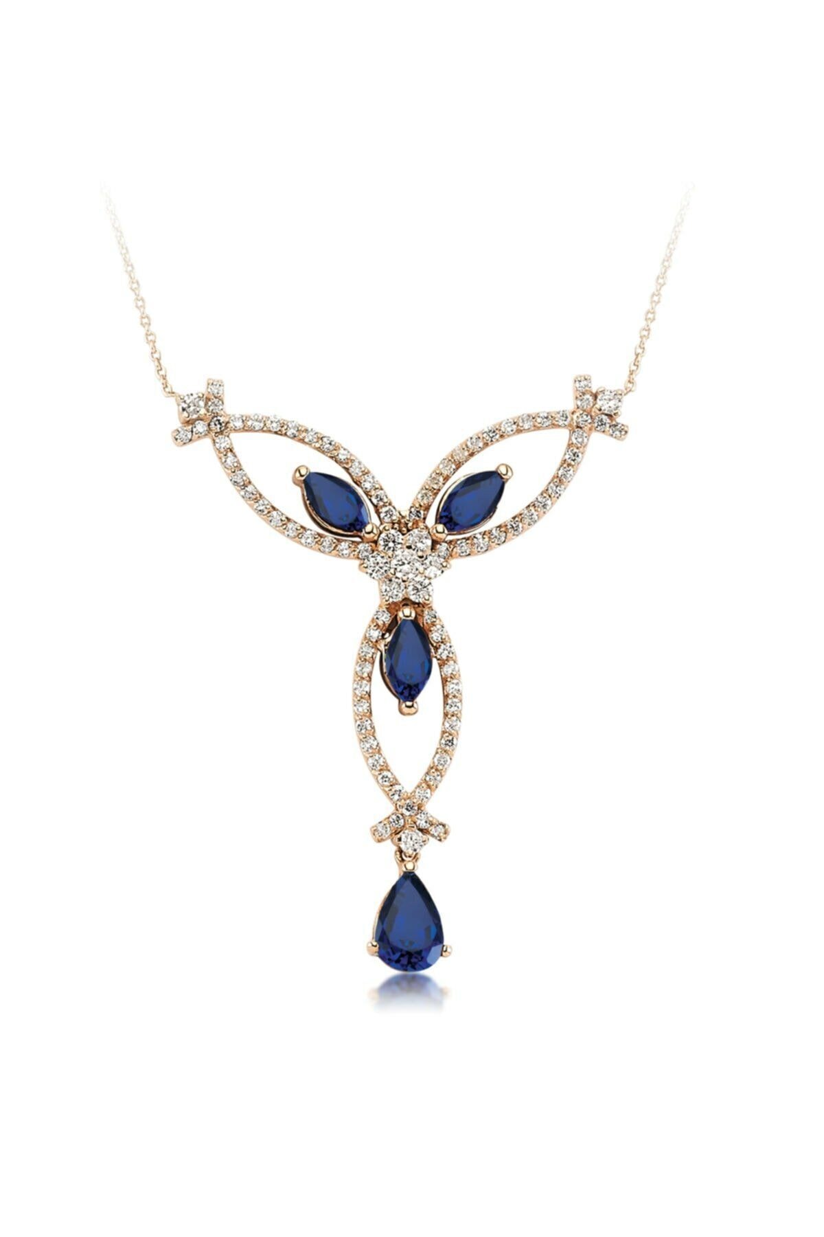 pırlantam 1.71 Ct. Pırlanta Safir Kolye