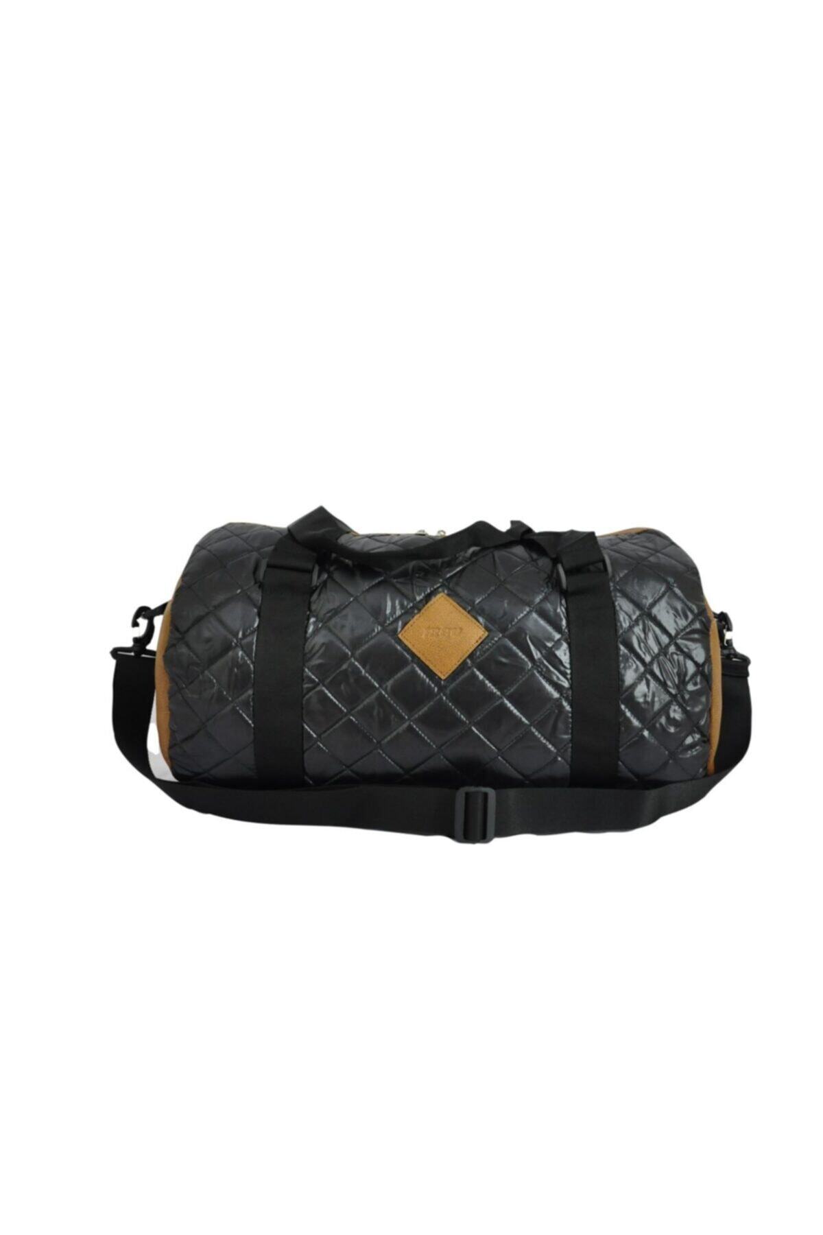 MGV Siyah Unisex Kapitone Silindir Spor Çantası