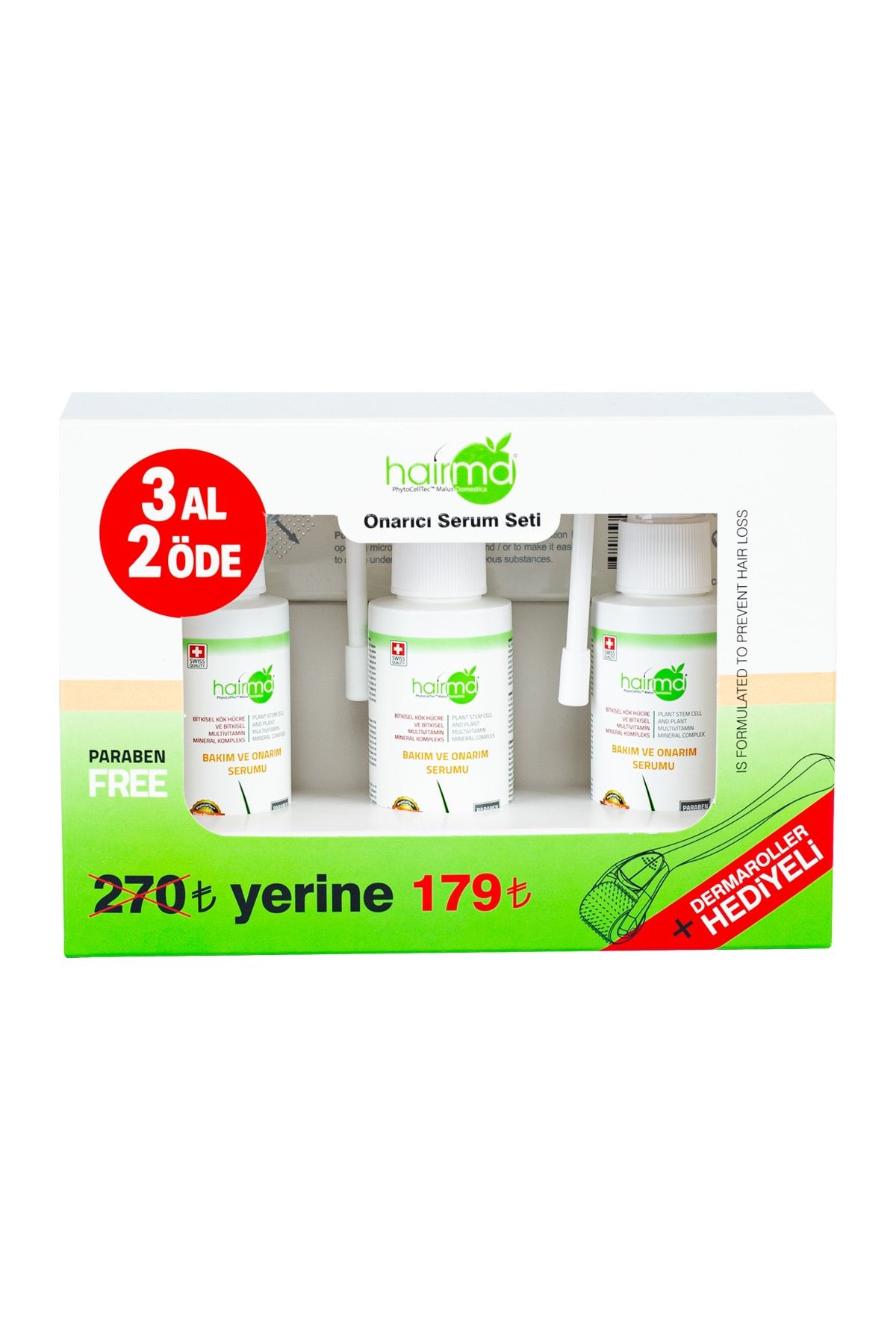 Hair Md Hairmd Onarıcı Saç Serumu 60 Ml - 3 Al 2 Öde - Dermaroller Hediyeli