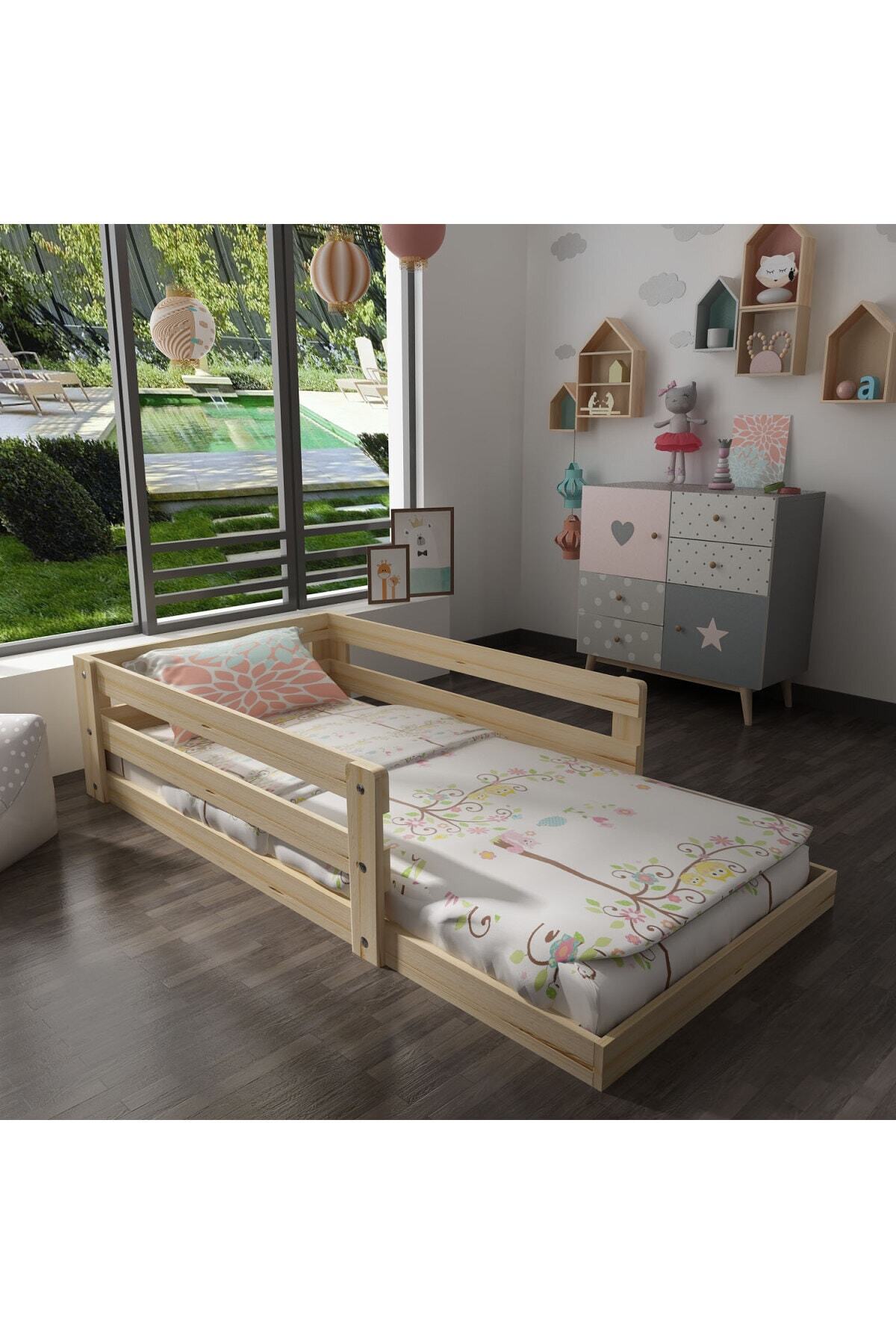 Festival Mobilya Montessori Yatak Full Çam Ağaç Karyola, Montessori Karyola A8036-70x170
