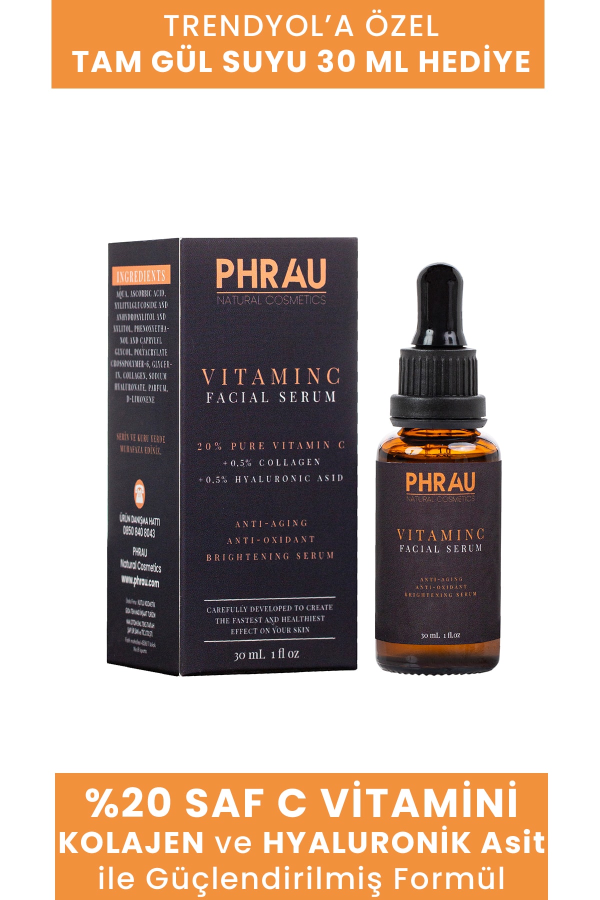 Phrau Aydınlatıcı C Vitamini Serum %20