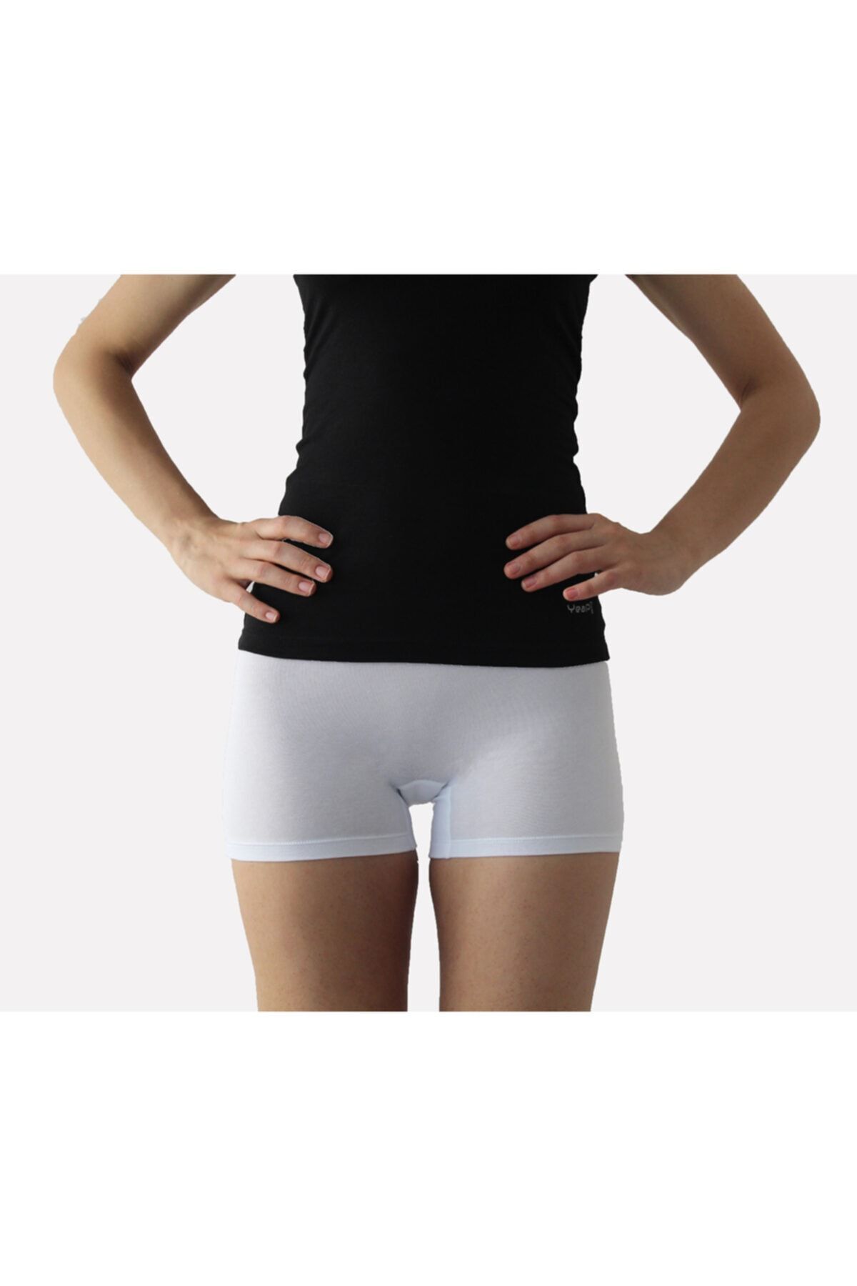 YeaP Underwear 3 Lü Pamuklu Likralı Kadın Beyaz Toparlayıcı Sıkılaştırıcı Toplayıcı Boxer