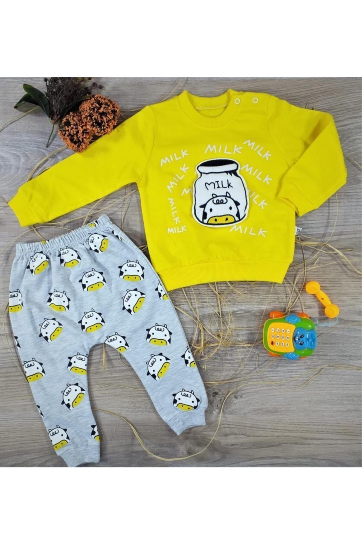 POKY BEBE Anılço Baby Milk Desen 2'li Bebek Takımı-772