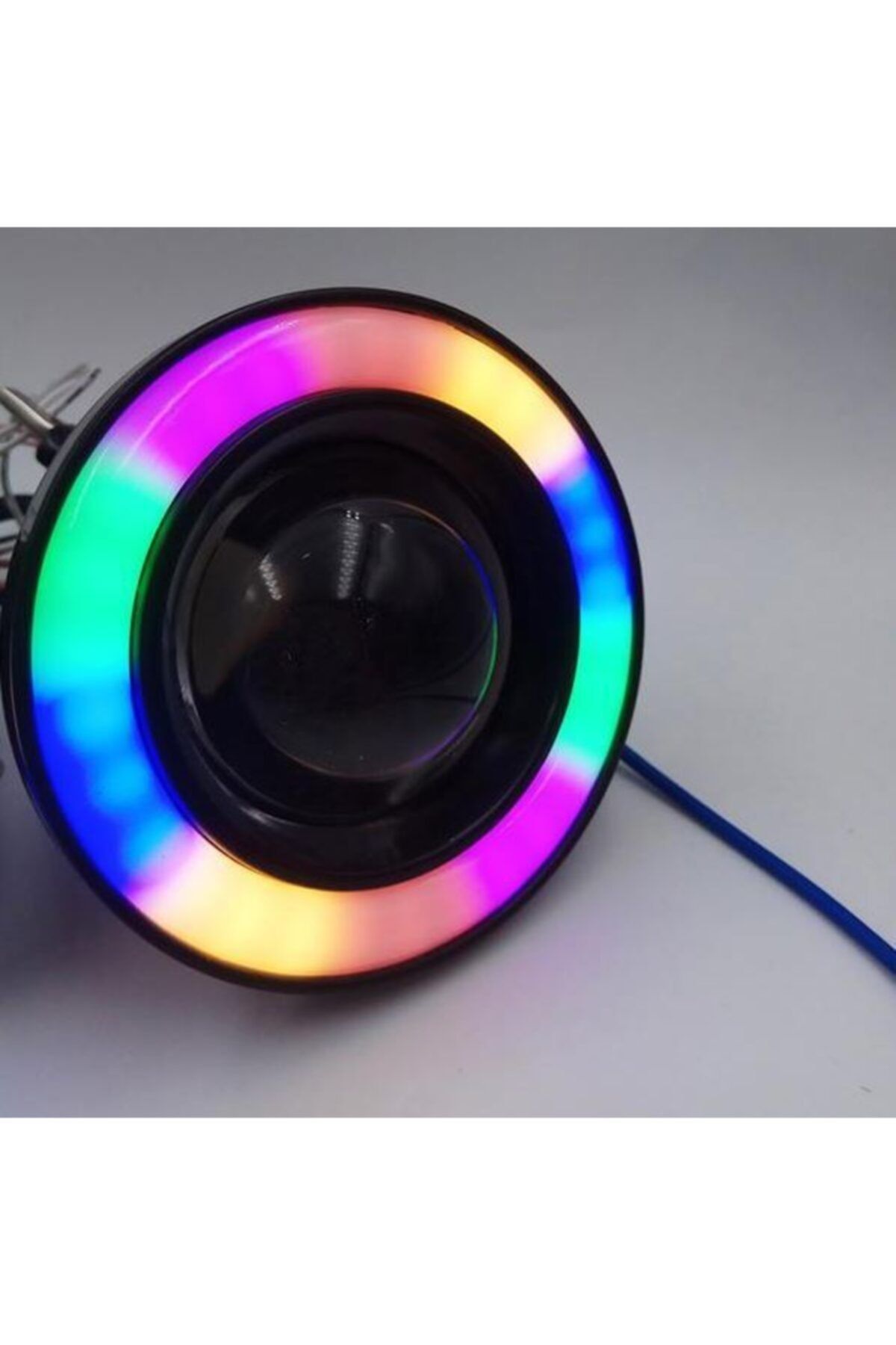 TEKNOCLUB Üniversal Mercekli Power Ledli Sis Farı Beyaz (angellı 76mm Rgb)