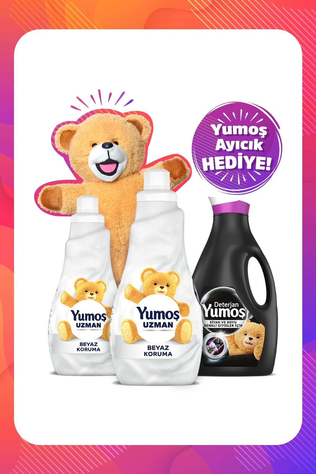 Yumoş Uzman Beyaz Koruma Konsantre Yumuşatıcı 1200 ml x 2 + Siyah Ve Koyu Renkliler Deterjan 2520 ml