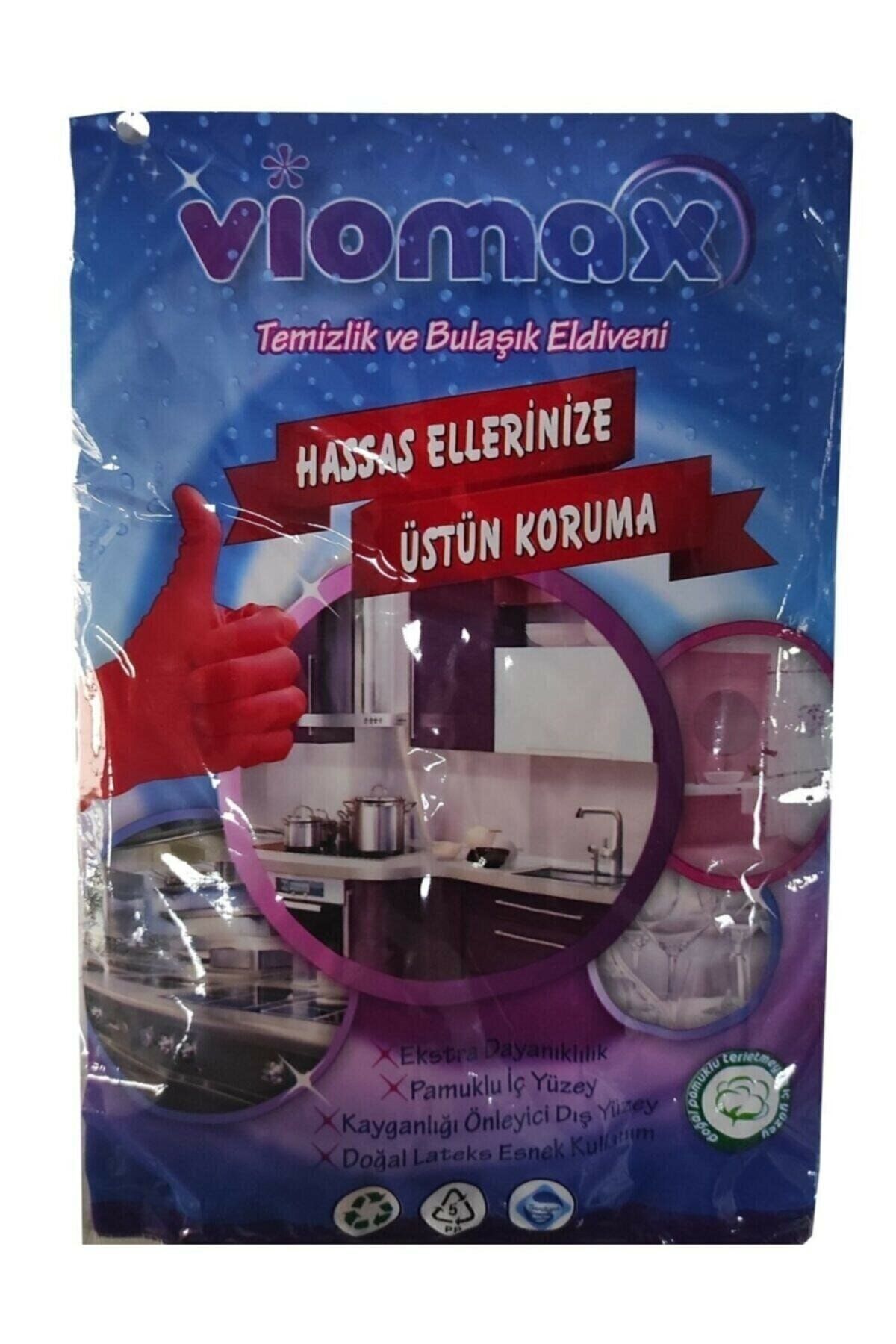 Viomax Temizlik Ve Bulaşık Eldiveni 30 Çift Kırmızı Small (7-7,5)