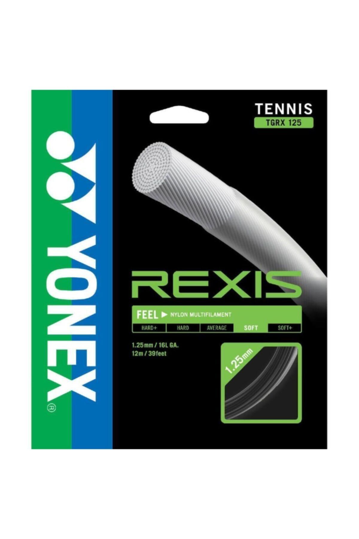 YONEX Rexis 1.30 / 12m Siyah Tenis Kordajı