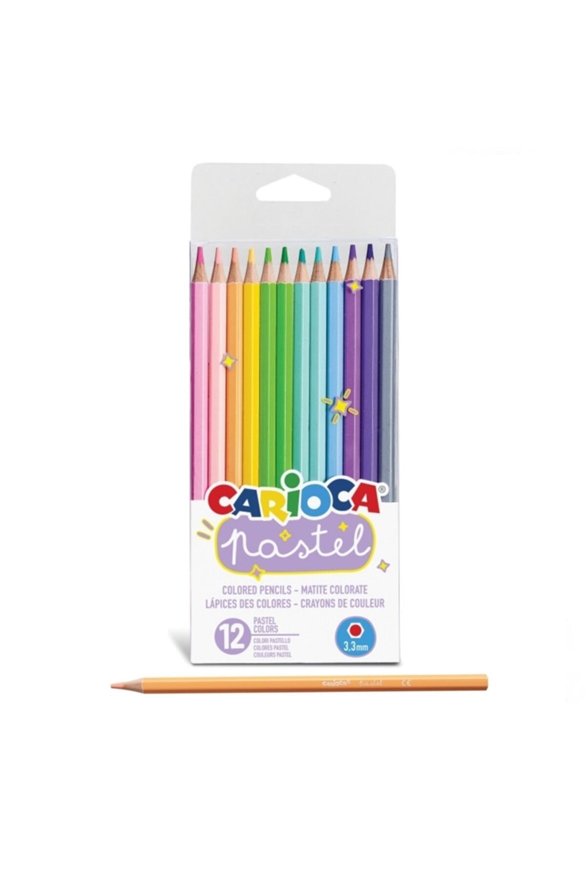 CARIOCA Yılın Ilk Fırsatları - Carioca Pastel Renkli Kuru Boya Kalemi 12'li - ™ Beyaz At®