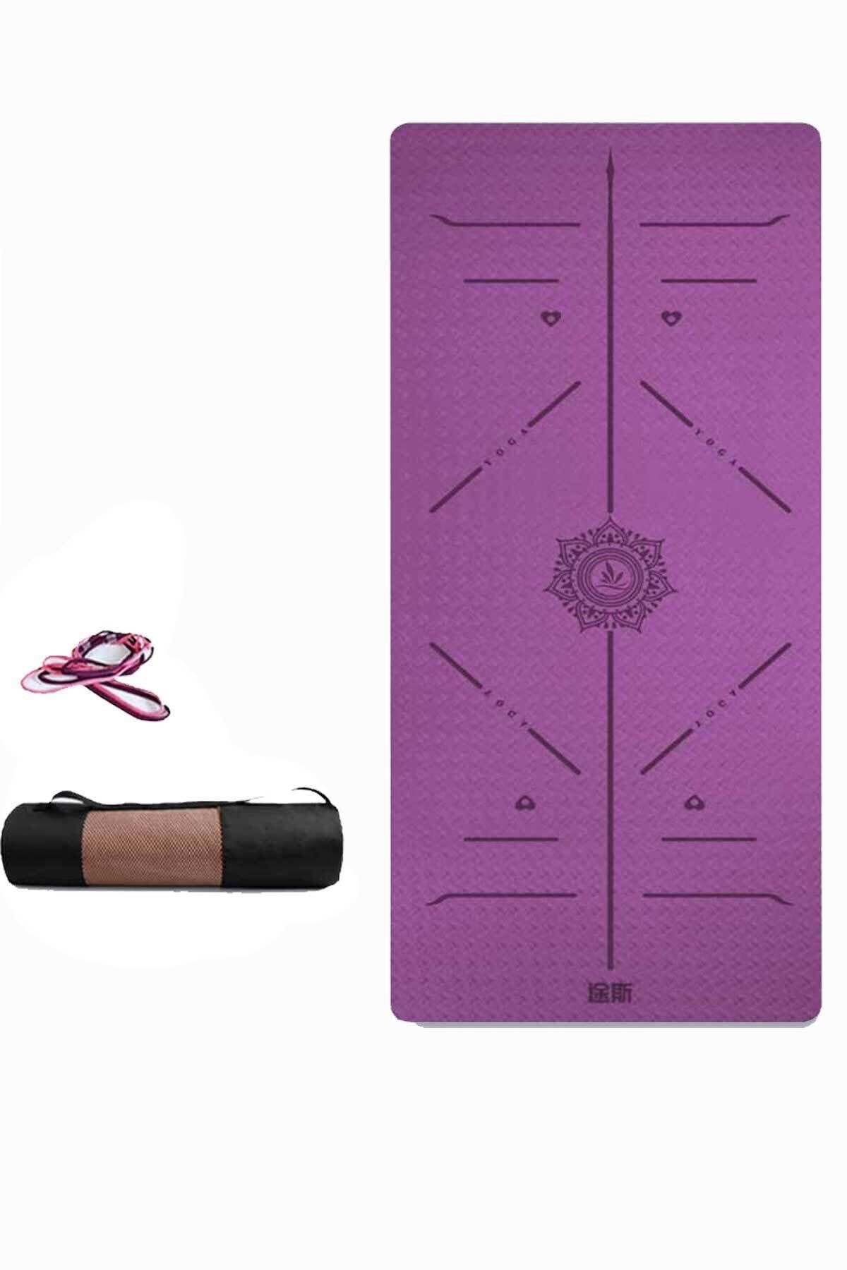 TUSI Yoga Matı Ve Pilates Minderi Mor Tpe