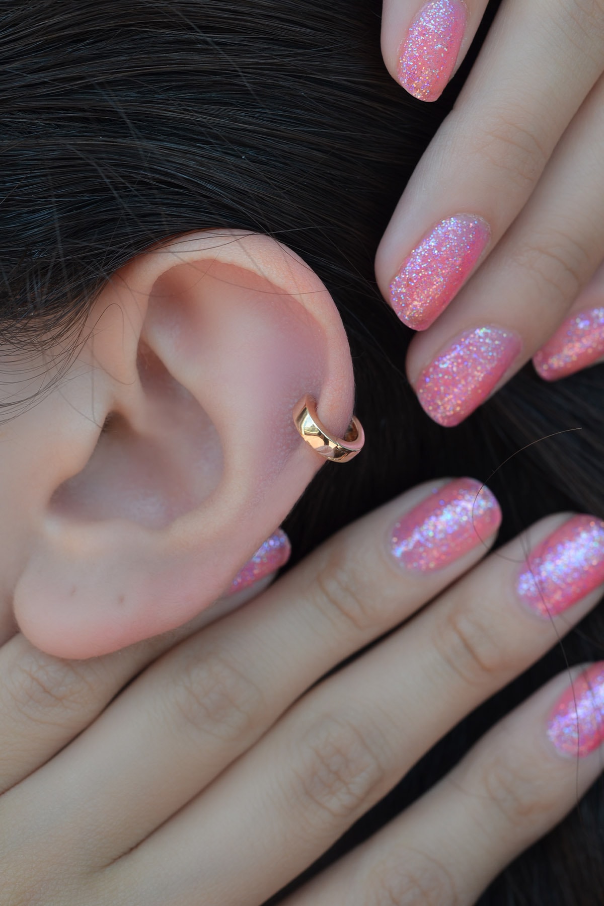 Sacce Scarves&Accessories Düz Halka Piercing Tragus Helix Kıkırdak Küpesi