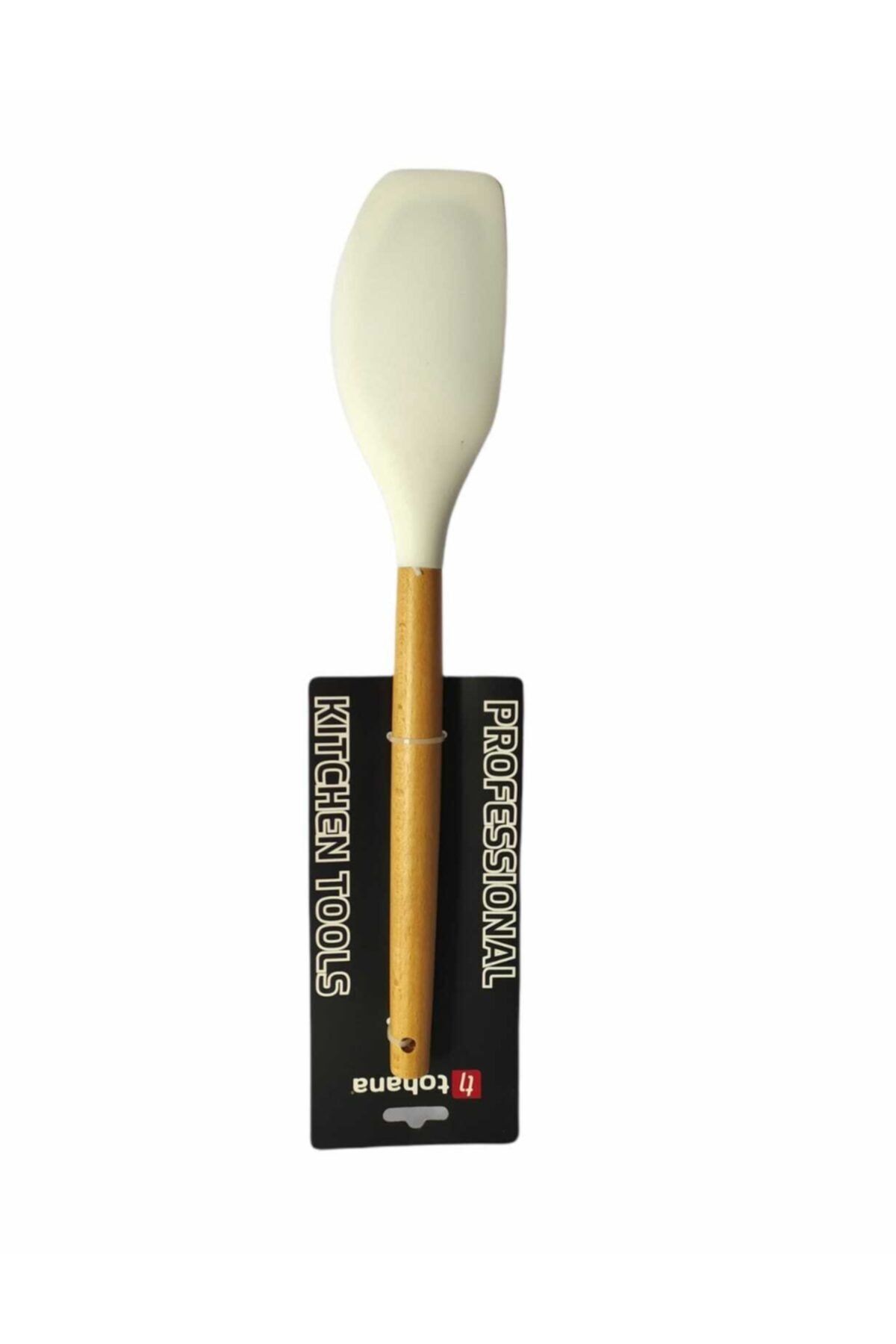 Tohana Ahşap Saplı Yanmaz Yapışmaz Lüks Silikon Spatula 32 Cm