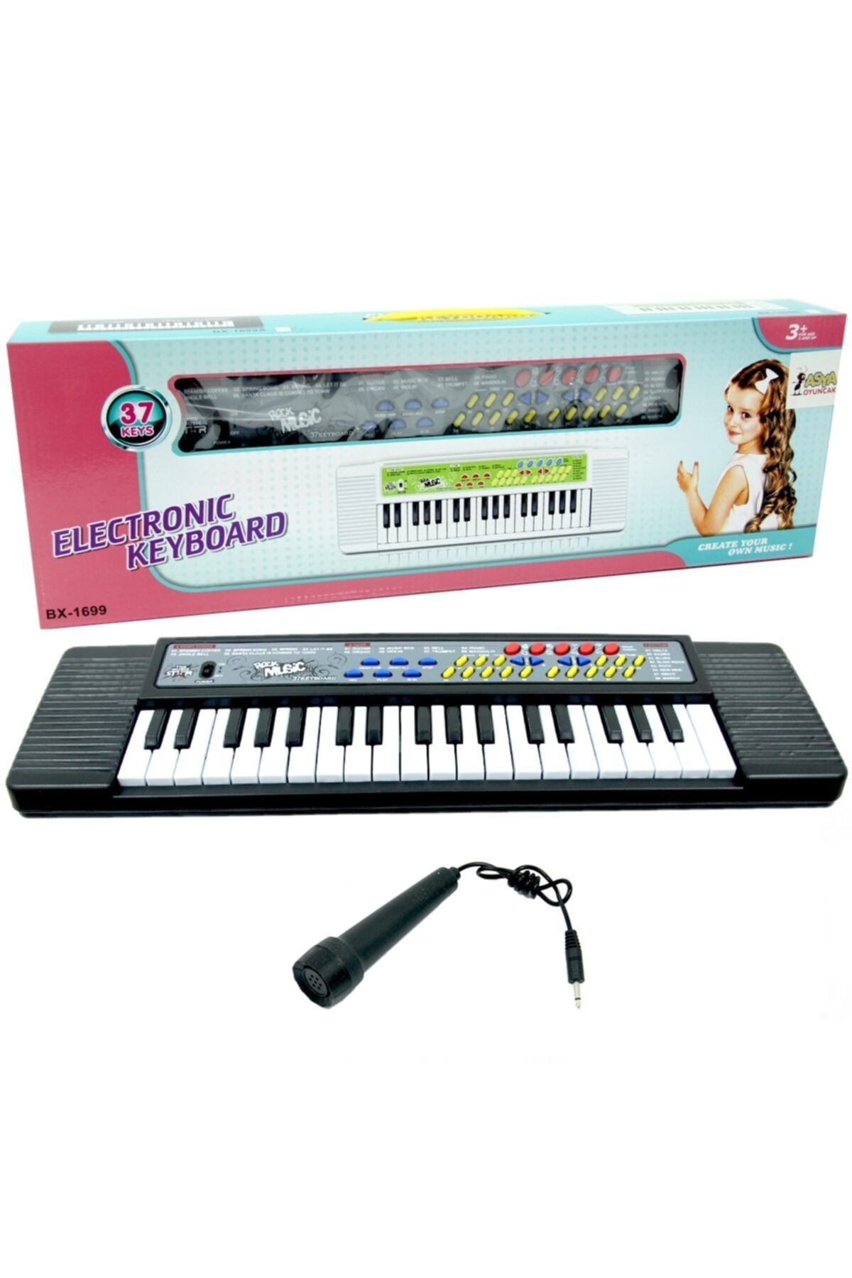 Asya Yılın Ilk Fırsatları - 37 Tuşlu Mikrofonlu Org Bx-1699 - ™ Beyaz At®