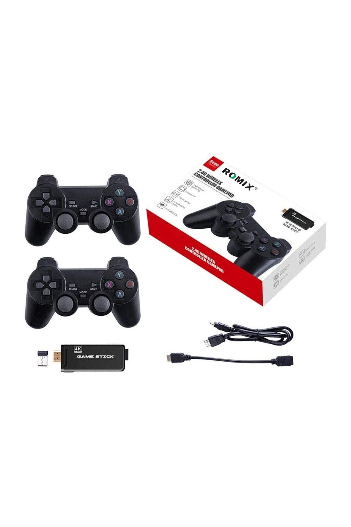 ROMİX Game Stick 4k 3500 Oyunlu 2 Kollu Retro Atari Oyun Konsolu