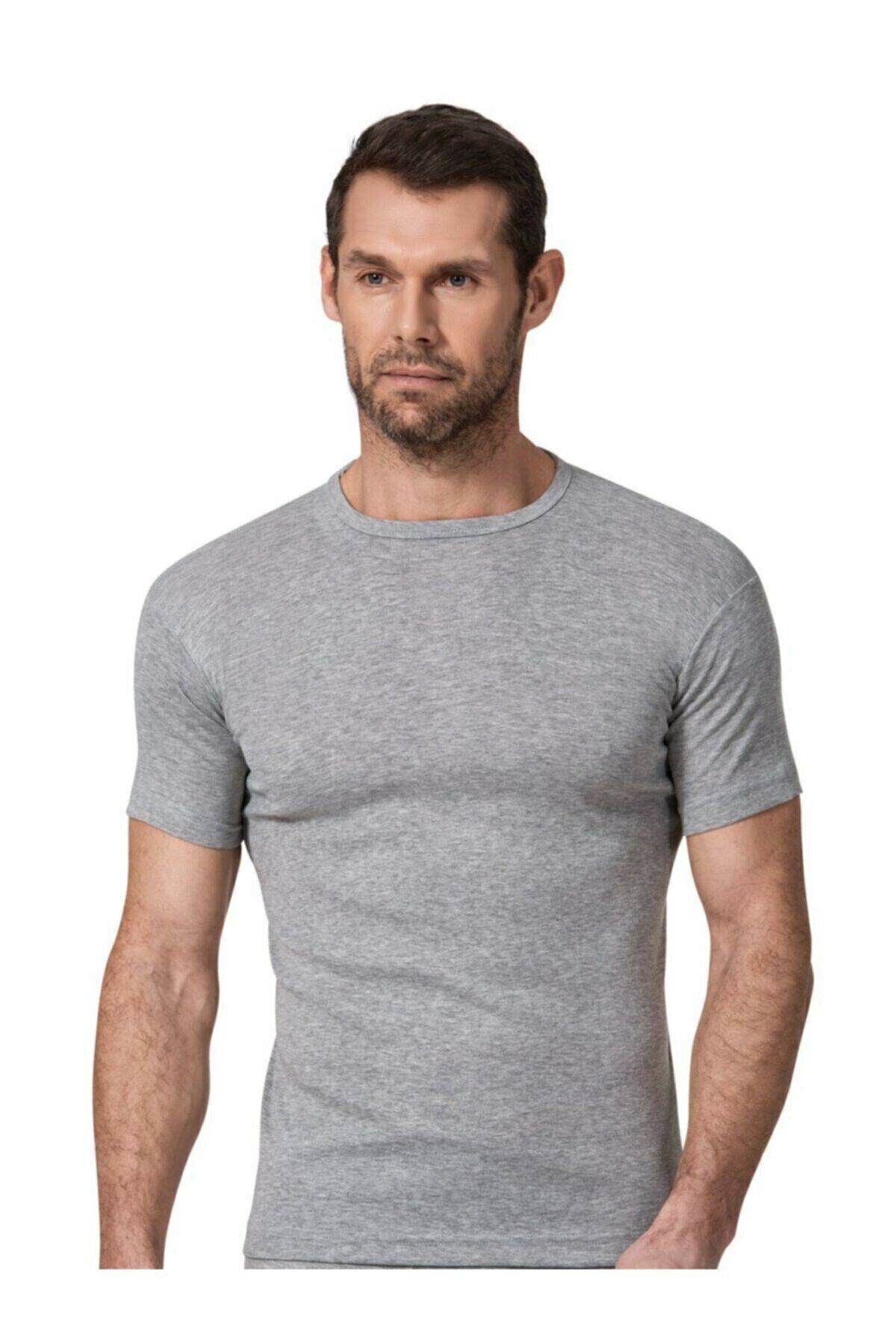 Namaldı 12 Adet Gri Renk Ribana 0 Yaka Fanila