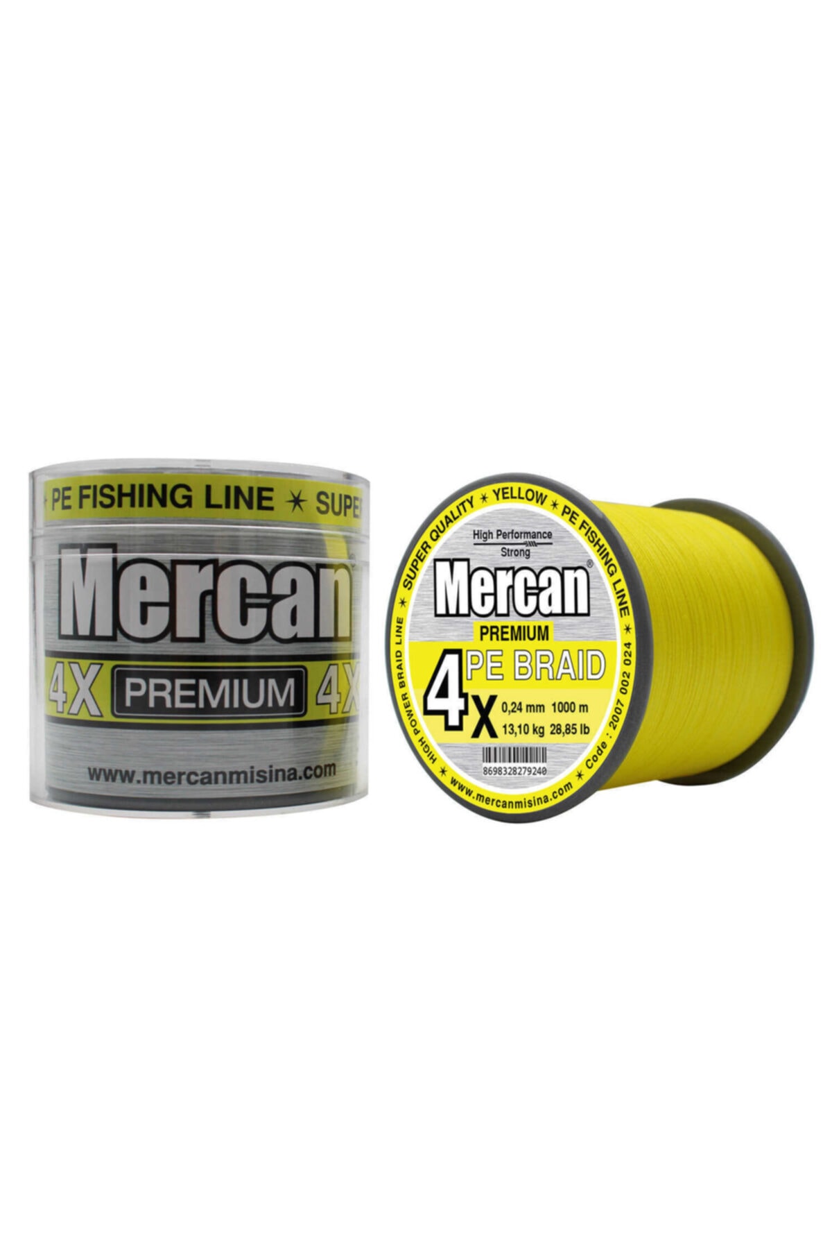 MERCAN MİSİNA Mercan Pe Örgü Premium 4x Ip 1000 M Sarı Misina