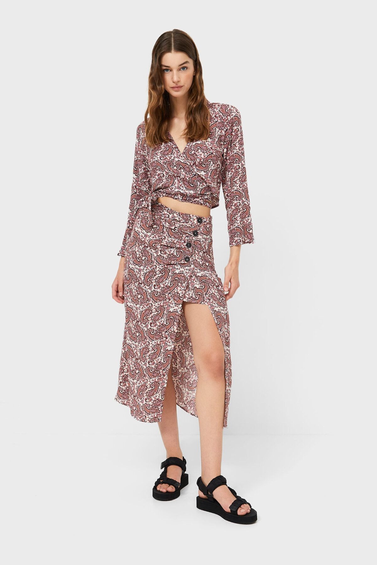 Stradivarius Pareo Midi Etek