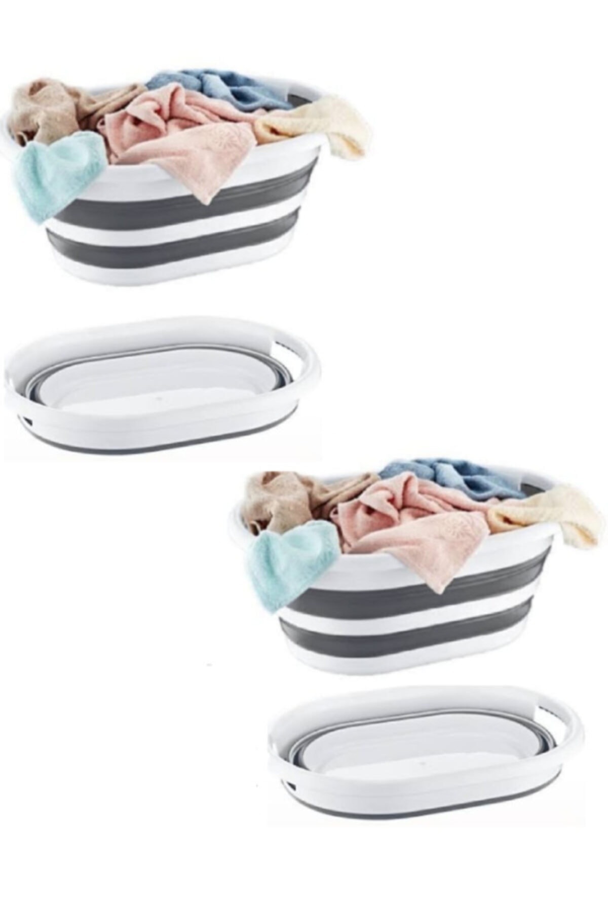 Miami Home 2 Adet Katlanabilir Çamaşır Sepeti