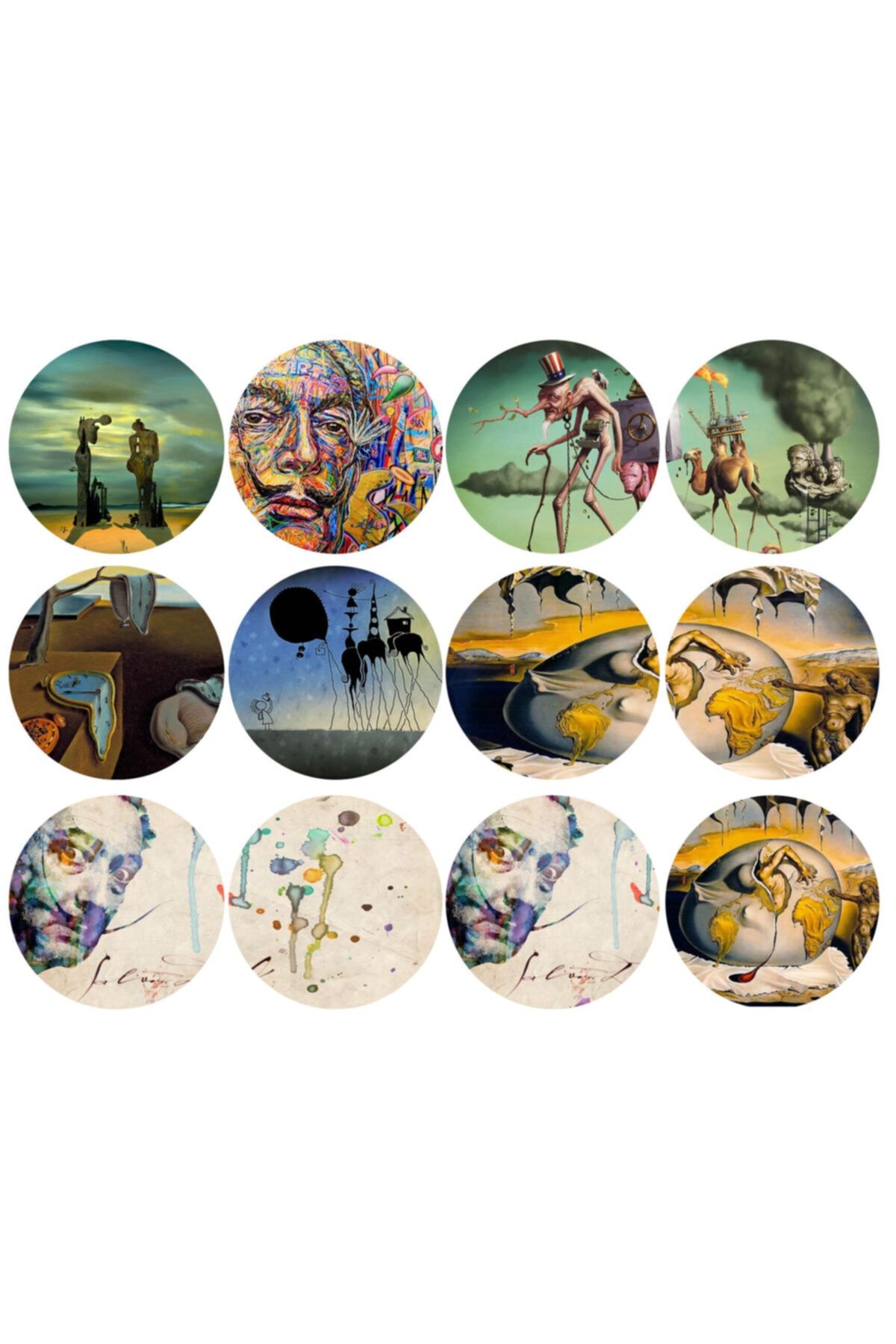 TELLGRAF Salvador Dali Tabloları Sticker 4x4 cm
