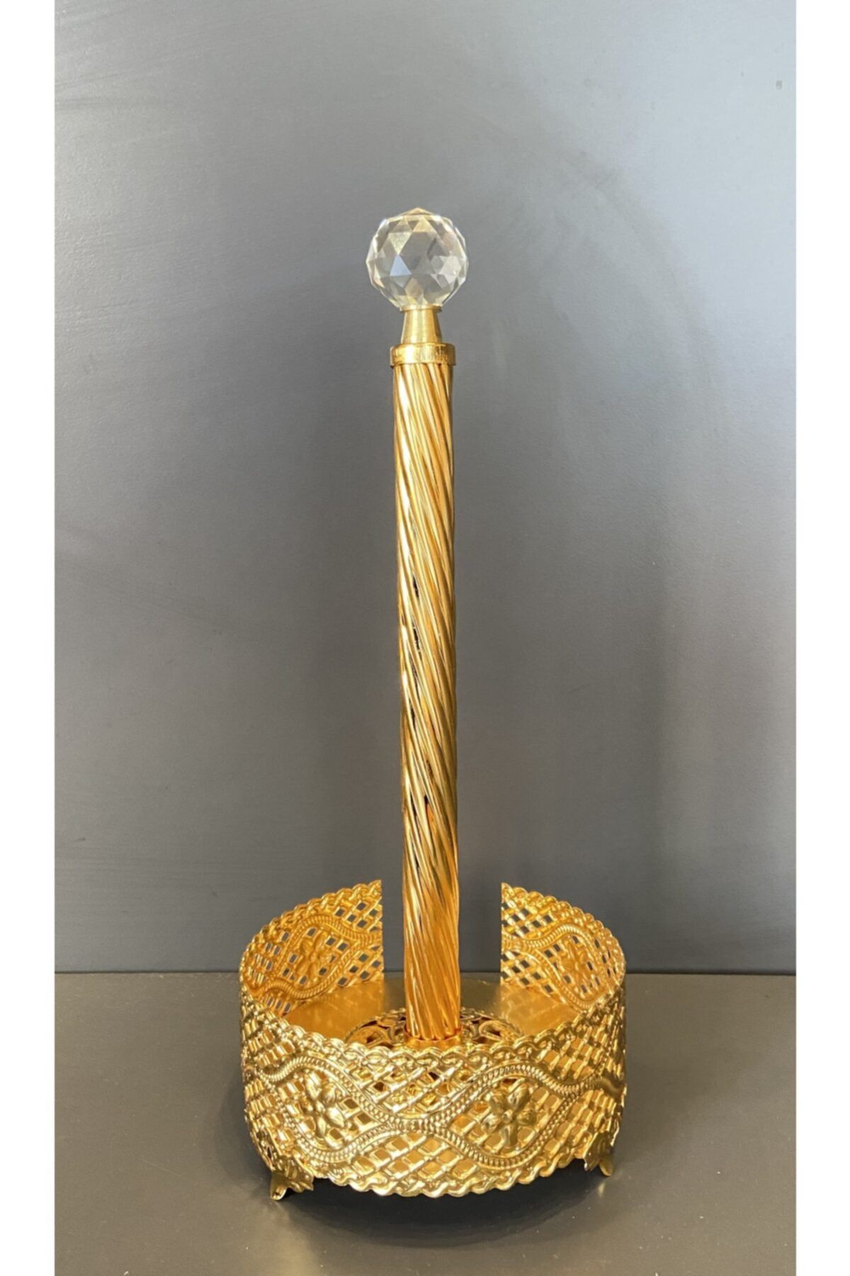 ZARAFET HOME Gold Taşlı Metal Kağıt Havluluk