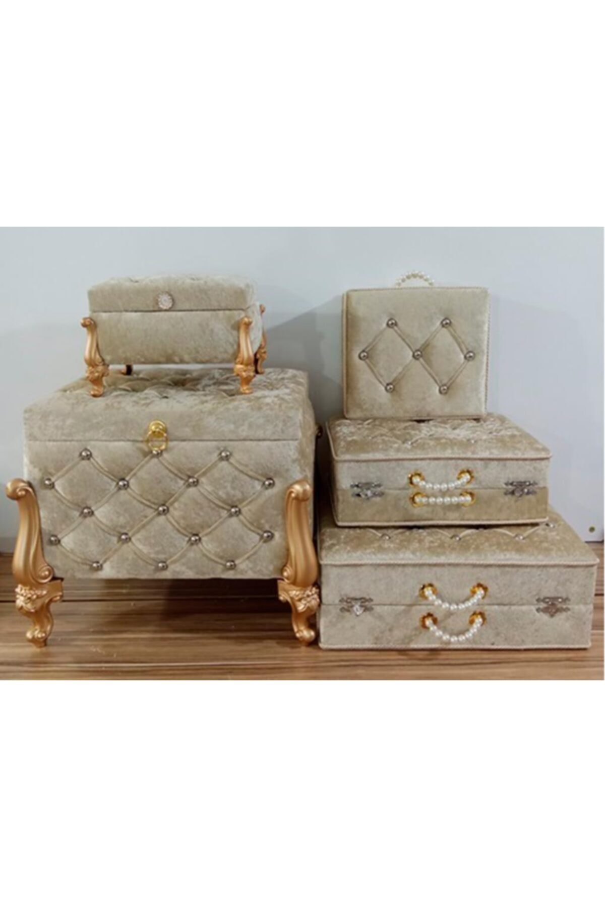 Çeyiz Diyarı Avangarde 5 Li Çeyiz Sandık Takımı Cappucino