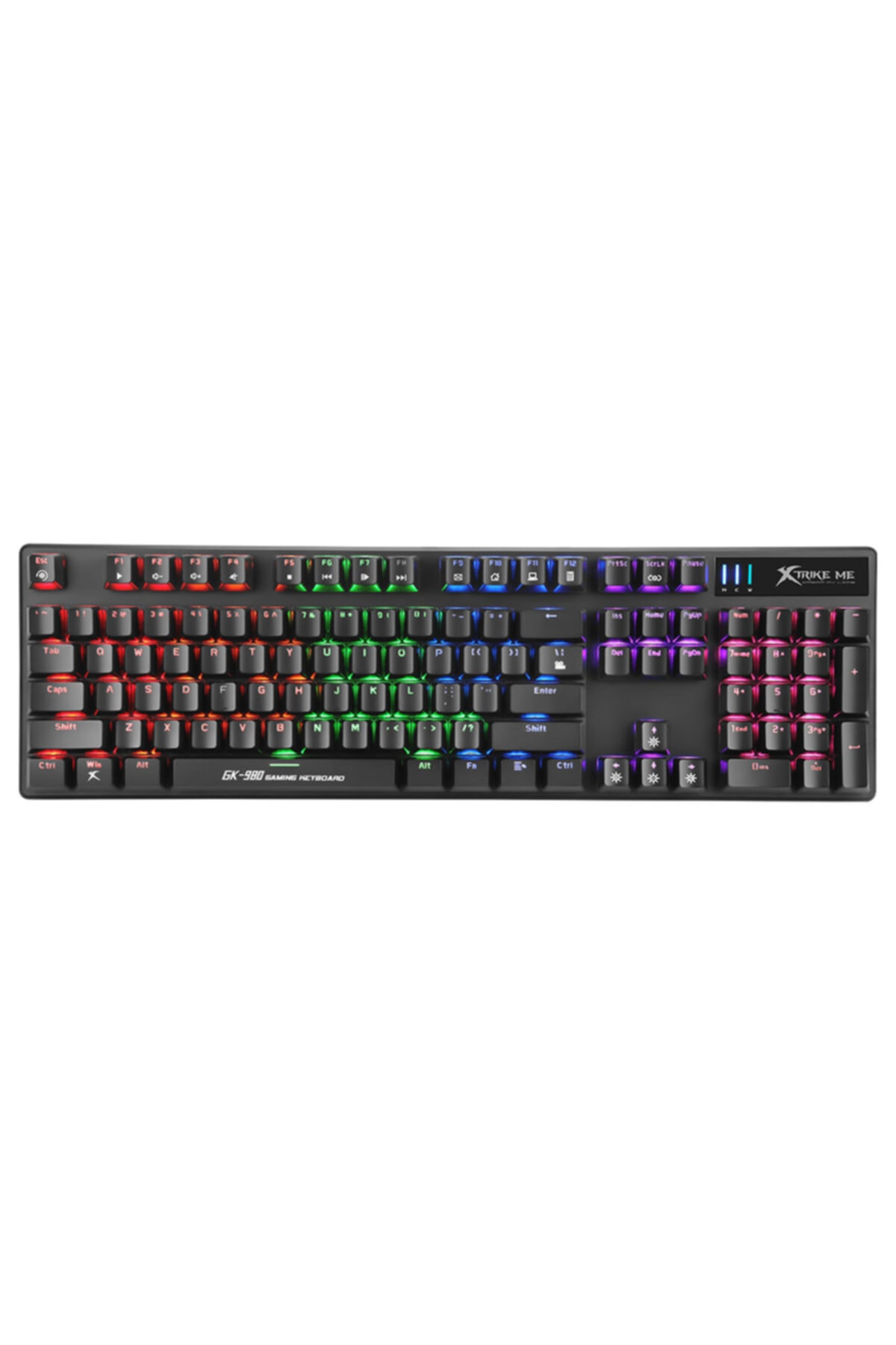 Göha Xtrike Me Gk-980 Blue Switch Mekanik Rgb Işıklı Aydınlatmalı Usb Oyuncu Q Oyun Klavyesi