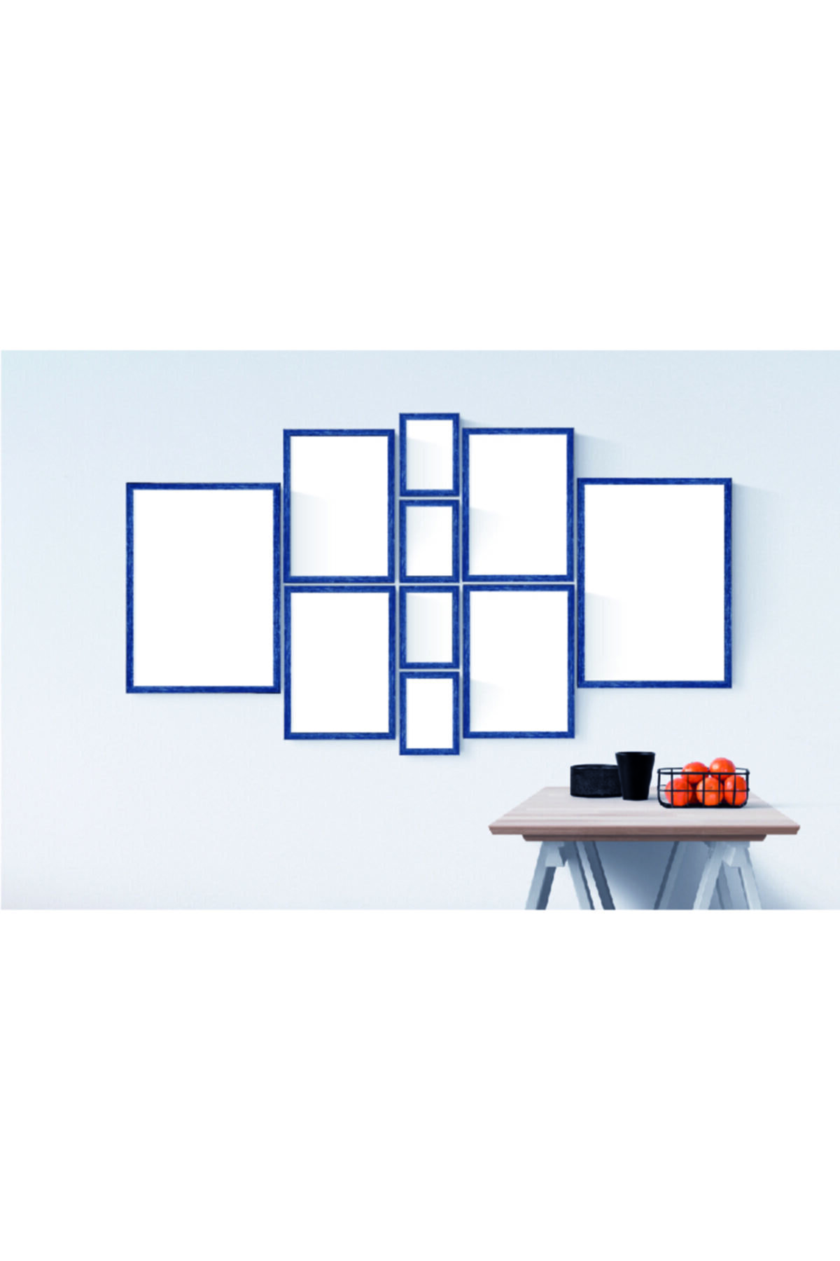 YED Frame Farklı Ebatlarda Resim Çerçeve Seti - Mavi -