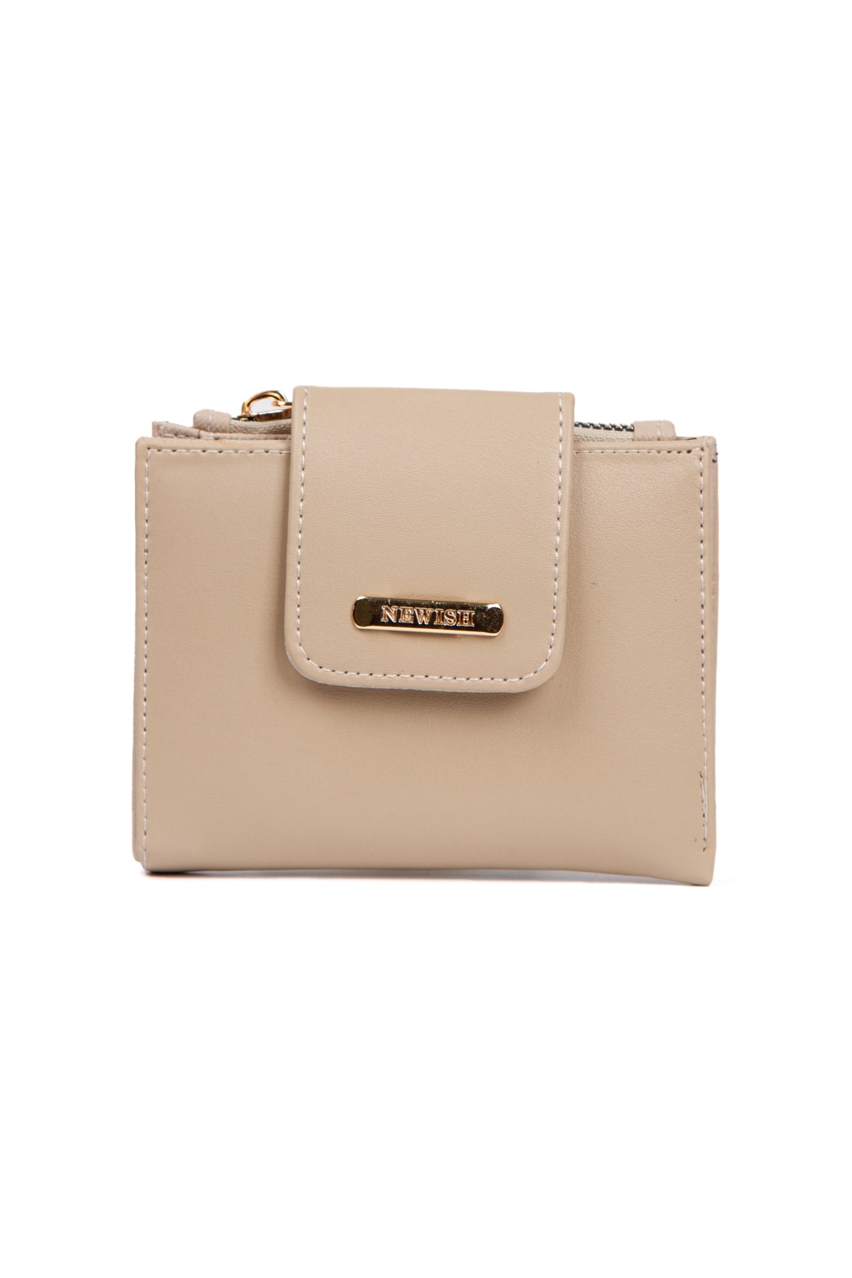 Newish Polo Kadın Bozuk Para Bölmeli Mini Bej Cüzdan Kartlık