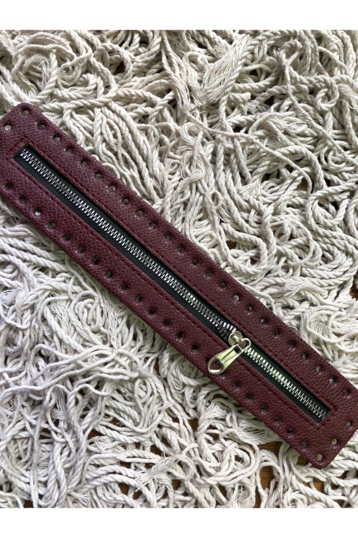 İğne İplik Hobi Derili Fermuar 30 Cm Bordo