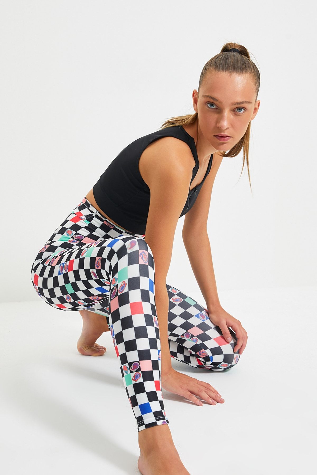 TRENDYOLMİLLA Çok Renkli Desenli Spor Tayt TWOAW22TY0060
