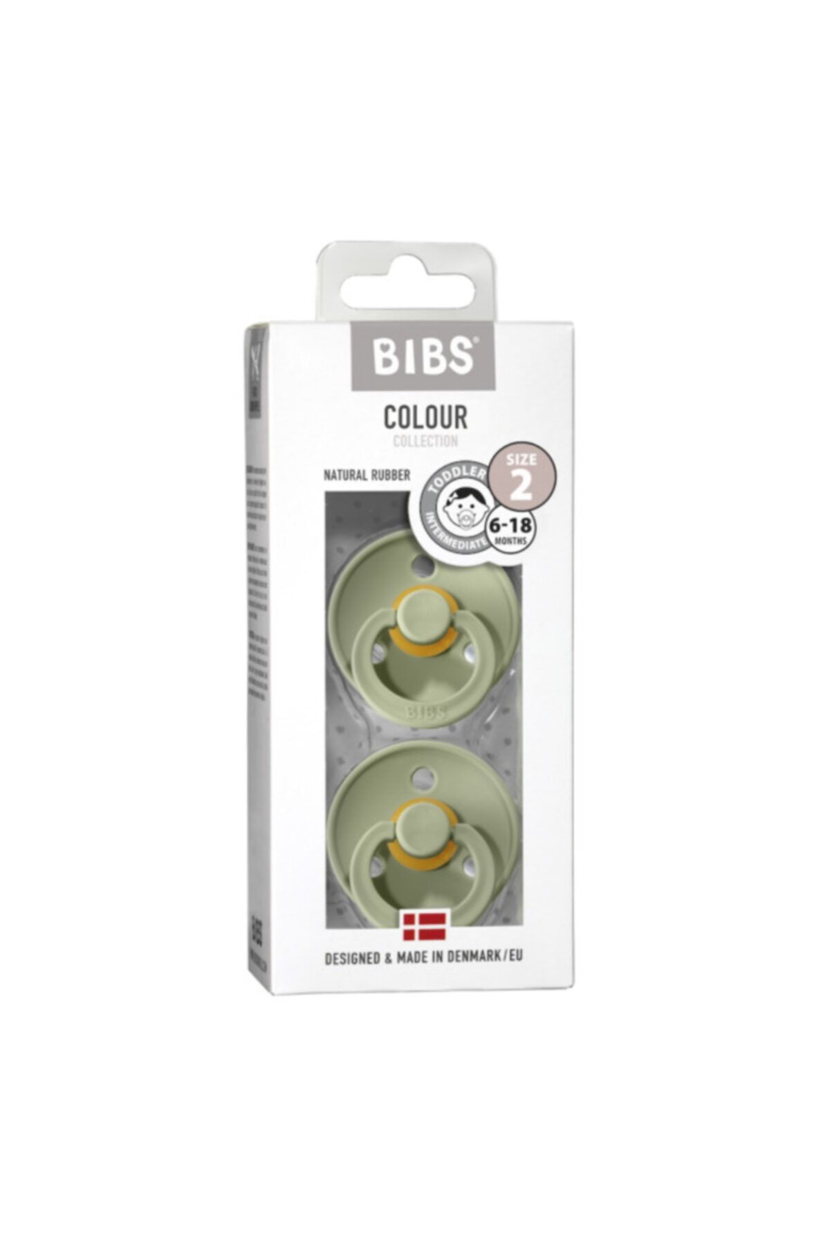 Bibs Clour Ikili Kauçuk Emzik - Sage / Sage 6-18 Ay