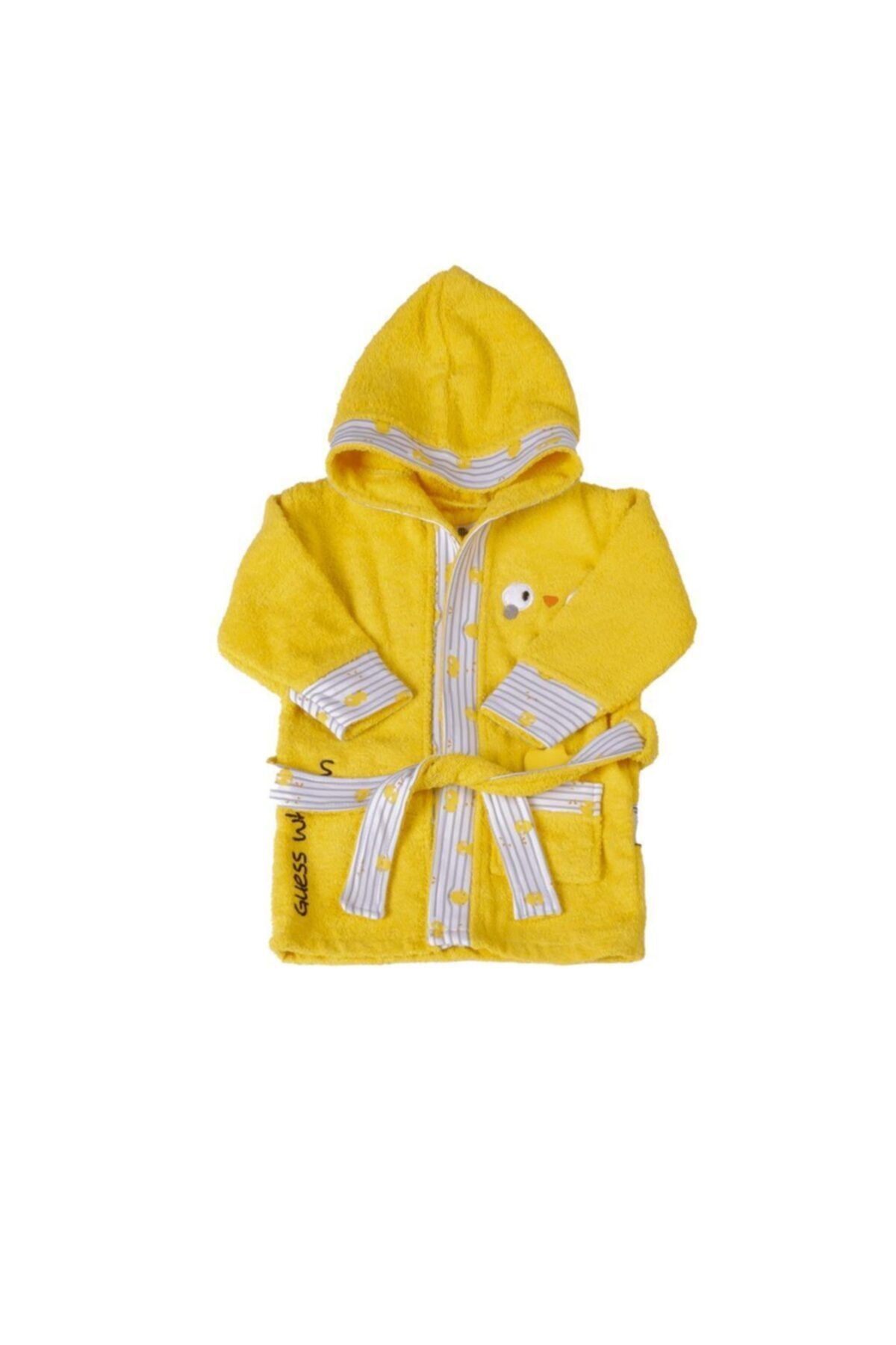 POKY BEBE Unisex Bebek Sarı Civcivli Bornoz