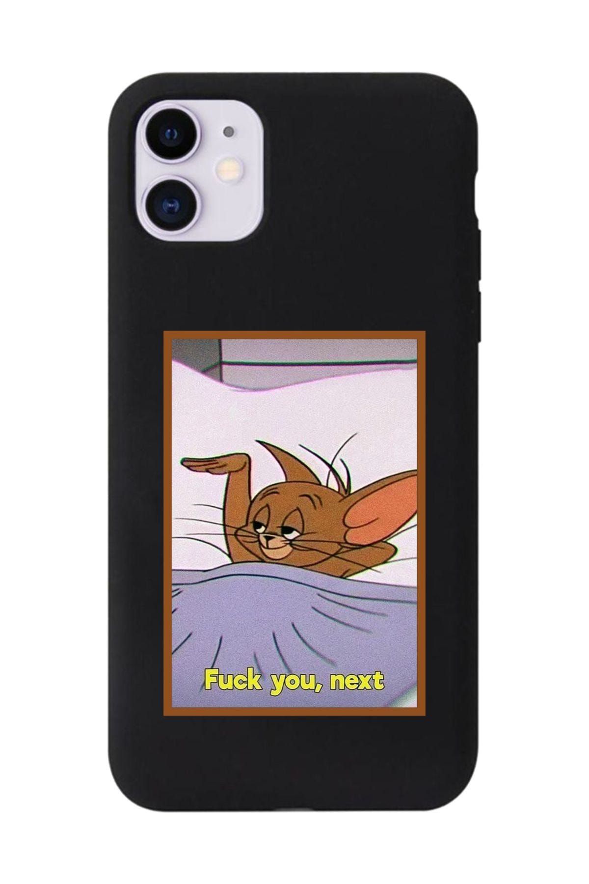 Bel Caso Iphone 11 Siyah Lansman Sevimli Jerry Baskılı Dayanıklı Kılıf