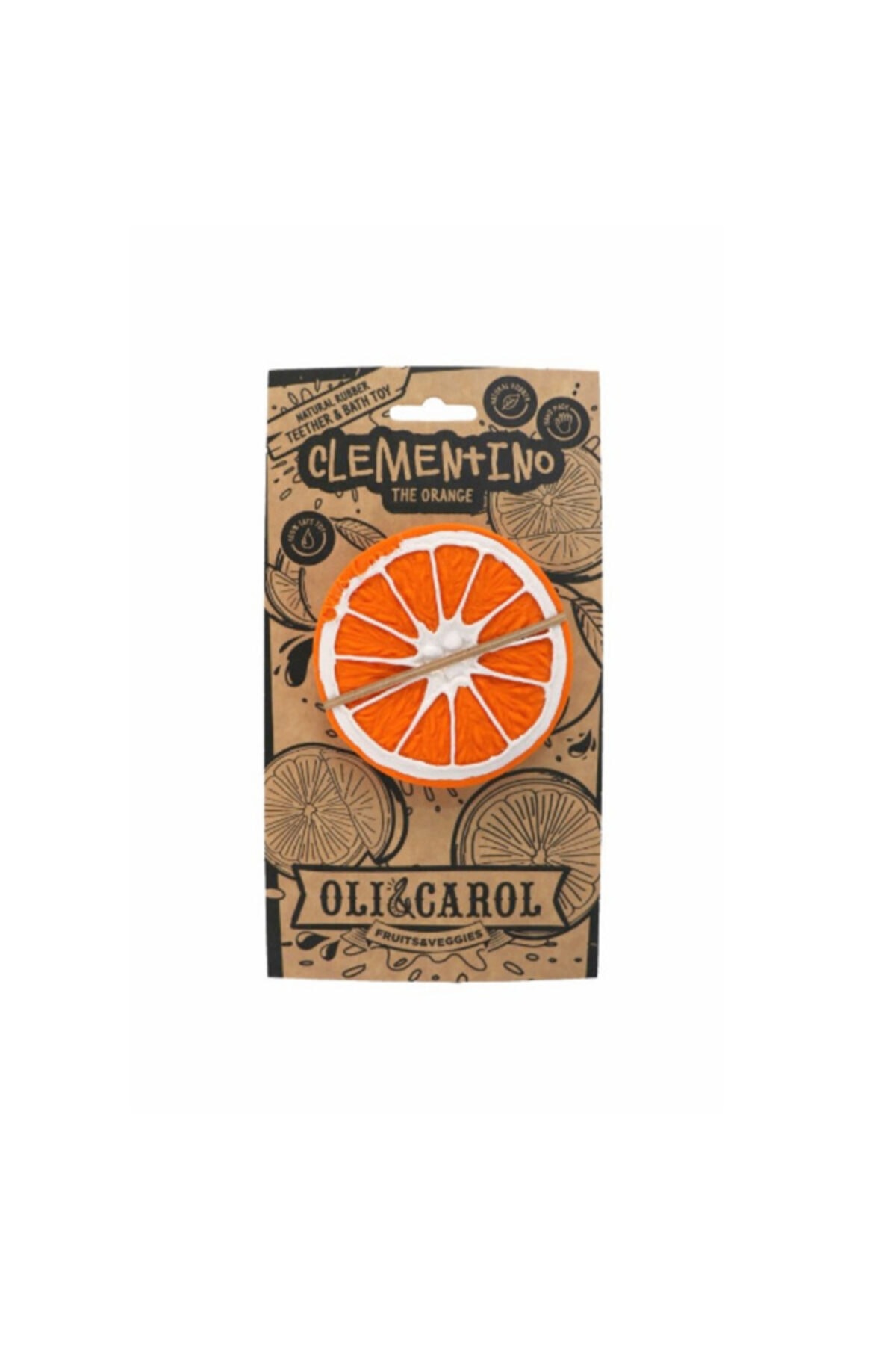 OLI&CAROL Diş Kaşıyıcı Ve Banyo Oyuncağı - Clementino The Orange