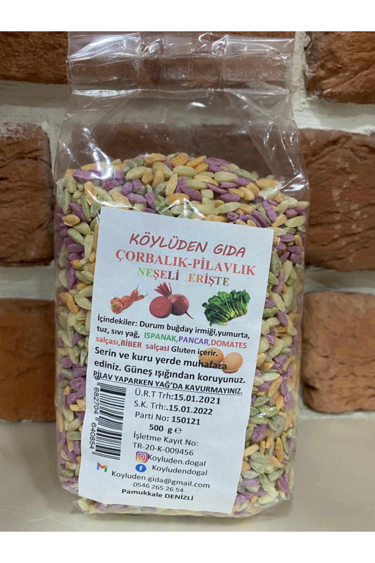Köylüden Gıda Sebzeli Erişte 500 gr