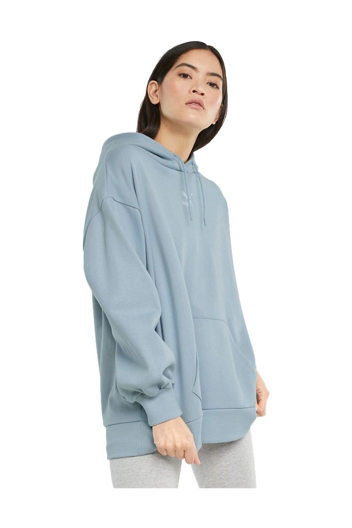 Puma Classics Oversized Hoodie Kadın Mavi Sweatshirt 53041261