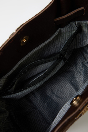 Koyu Kahverengi Yumuşak Süet Saplı Ve Çapraz Askılı Tote Kadın Maksi Boy Omuz Çanta TAKAW25OC00013 Image 8