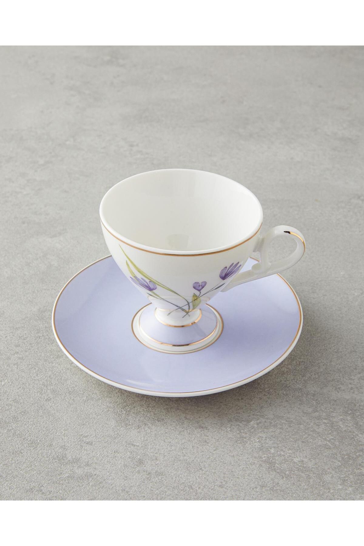 Valentina New Bone China 4 Parça 2 Kişilik Kahve Fincan Takımı 80 Ml Lila