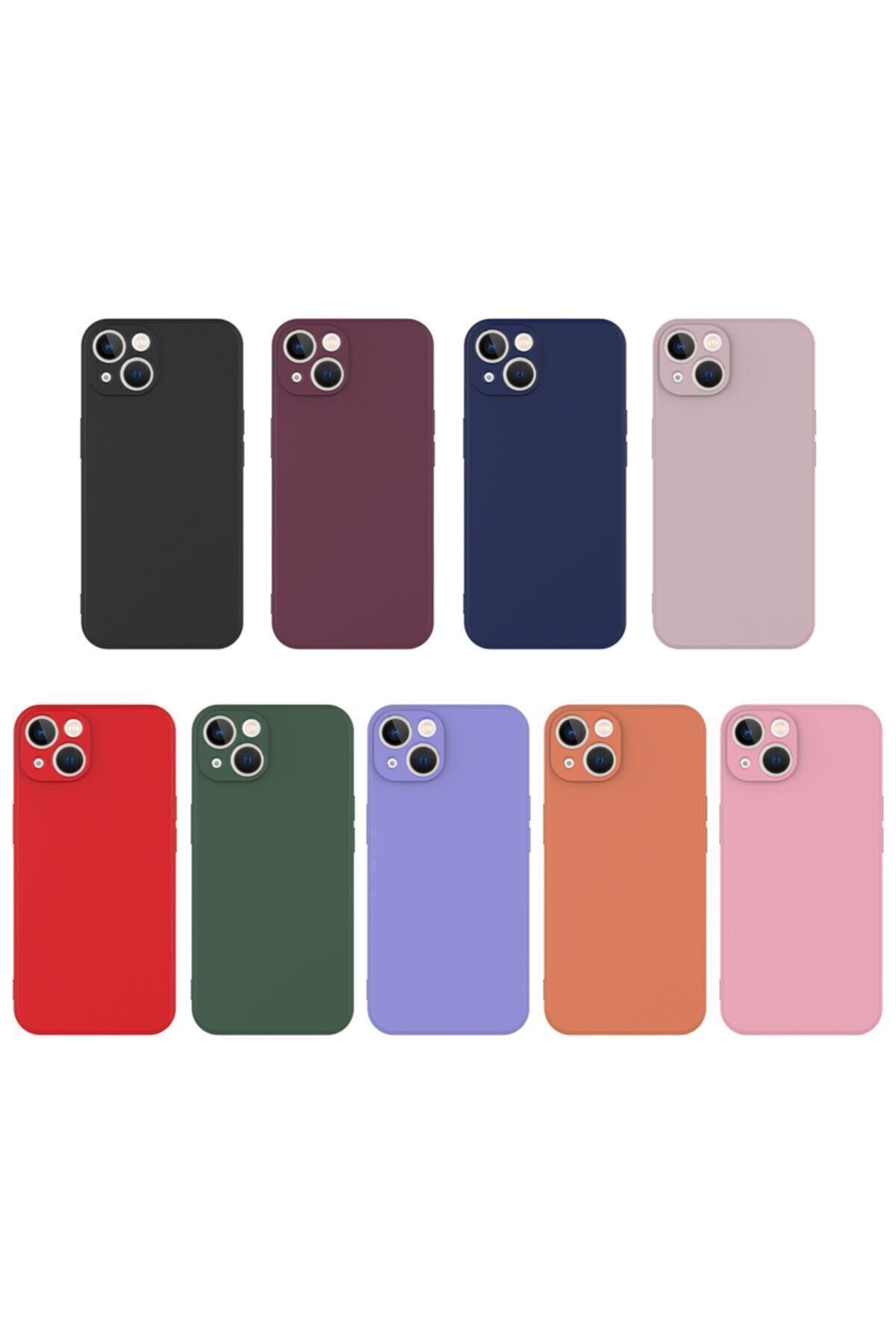 پوشش محافظ سیلیکونی مایع نرم مخملی با دوربین محافظ آیفون 13 - 14 سازگار برای راه اندازی