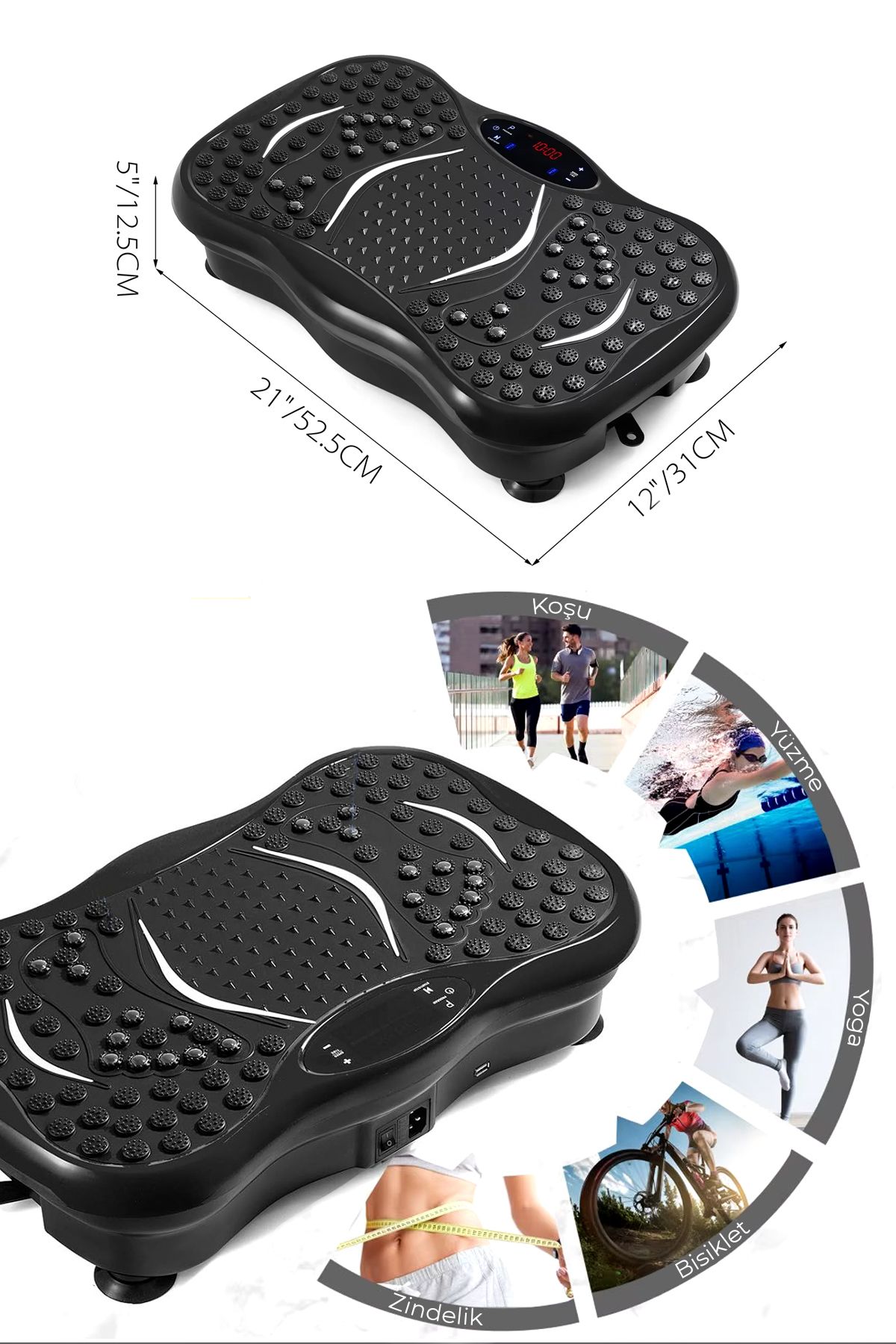 Vibro Vibration Plate Egzersiz Ve Titreşimli Basen Karın Kol Bacak Spor Aleti