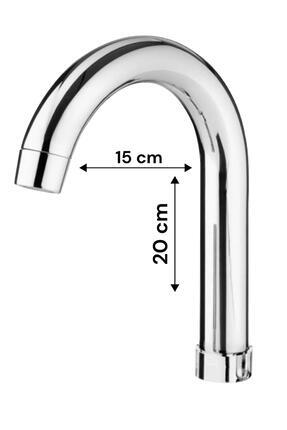 ANF LAVABO BATARYA BORUSU KISA (KUĞU BOYUN) 20 CM 2 Yıl KROM DAYANIKLI TR Standart Image 1