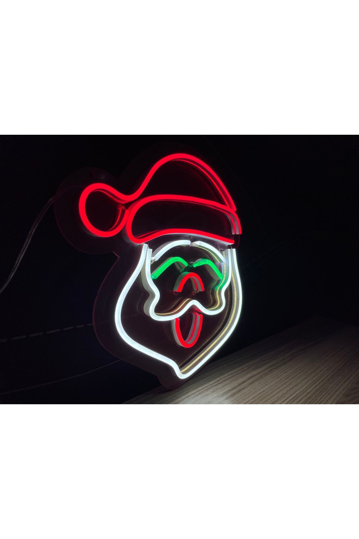 Neon LED Duvar Dekoratif Aydınlatma -Noel Baba, 25x25cm-