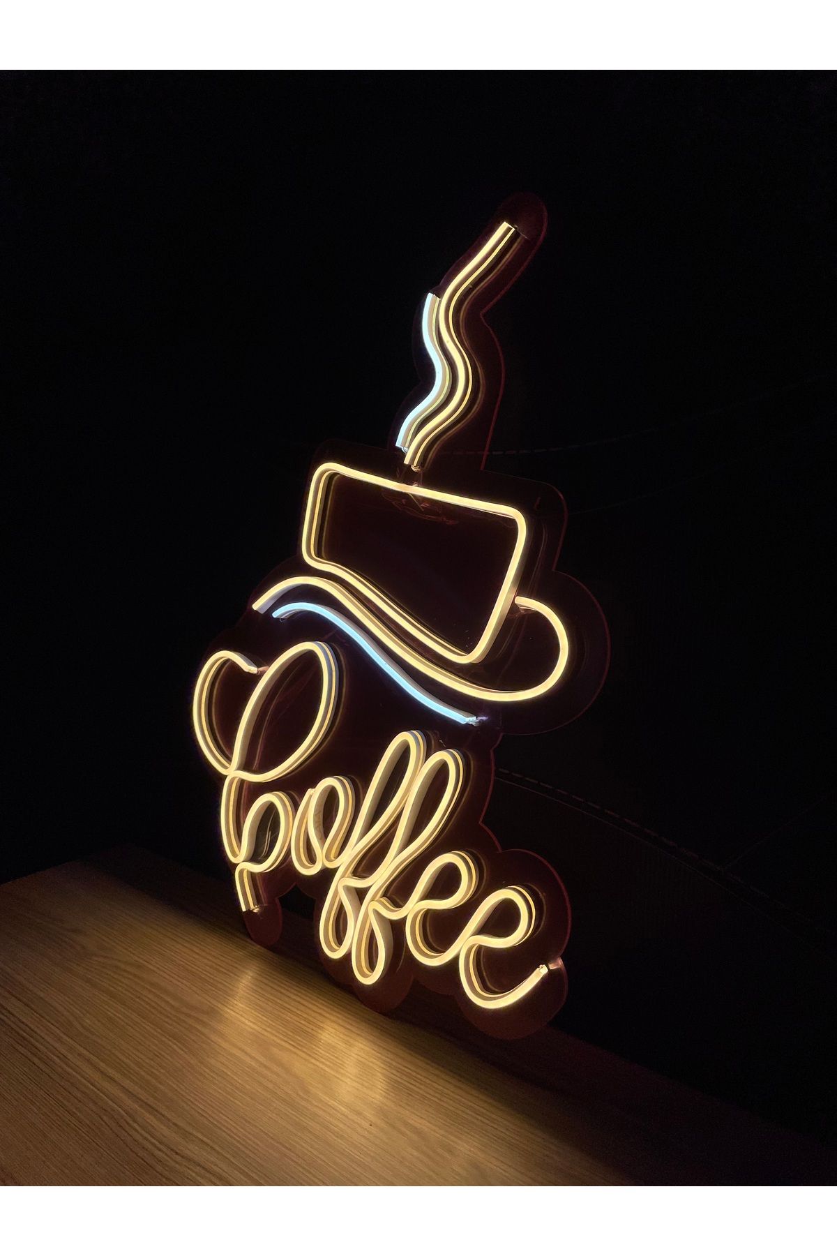 Neon LED Tabela Dekoratif Aydınlatma -Coffee, 50x60cm-