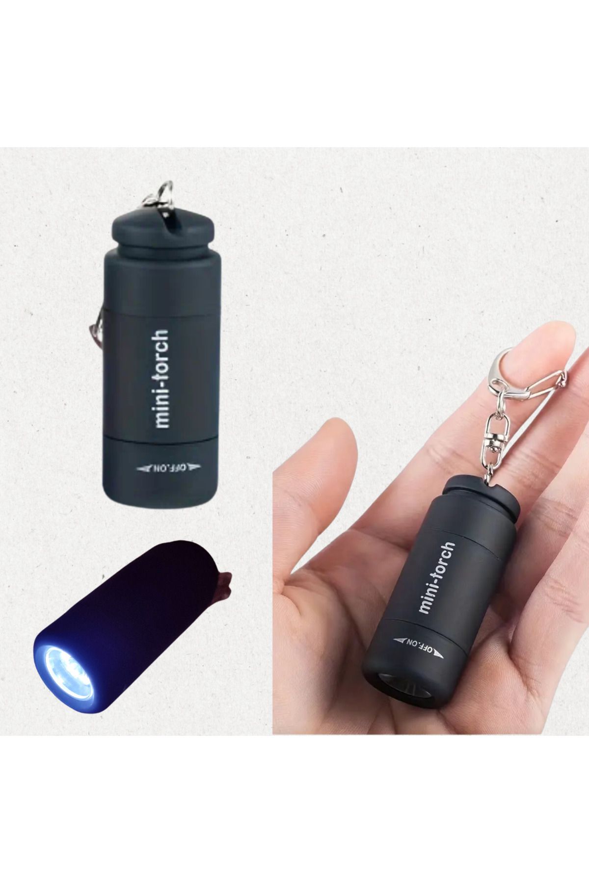 MUTLUYÜZ Mini Led El Feneri,Usb Şarjlı, Pilsi...