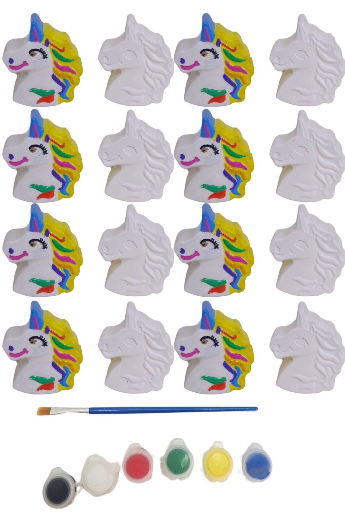 Eğitici Etkinlik Taş Boyama Seti Unicorn 10'lü Set ( 8 cm) Stone Painting 2 Boyutlu