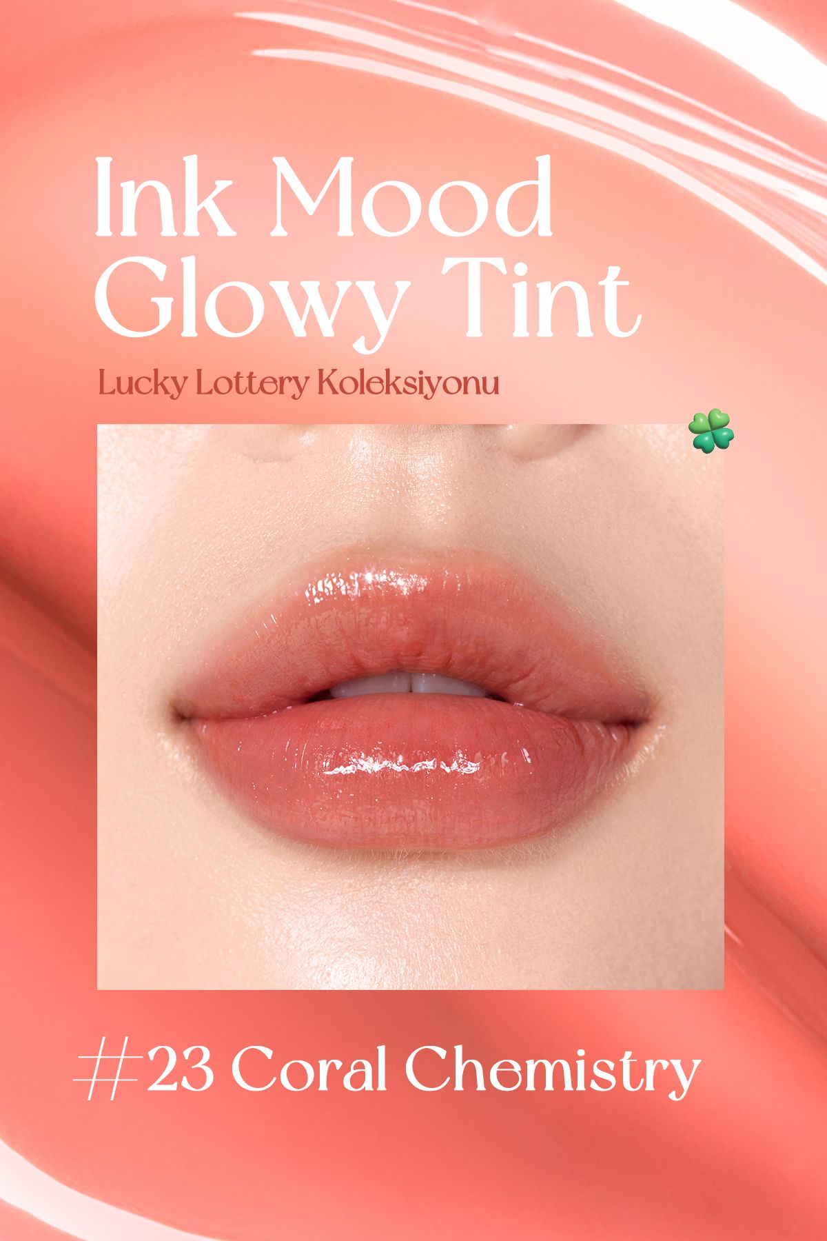 Kalıcı, Pigmentli,Parlak Bitişli Tint PERIPERA Ink Mood Glowy Tint 23 Coral Chemistry(Lucky Lottery)