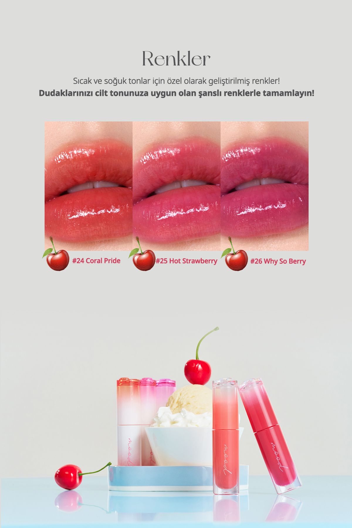 Kalıcı, Pigmentli, Parlak Bitişli Tint PERIPERA Ink Mood Glowy Tint 25 Hot Strawberry (Soda Cafe)